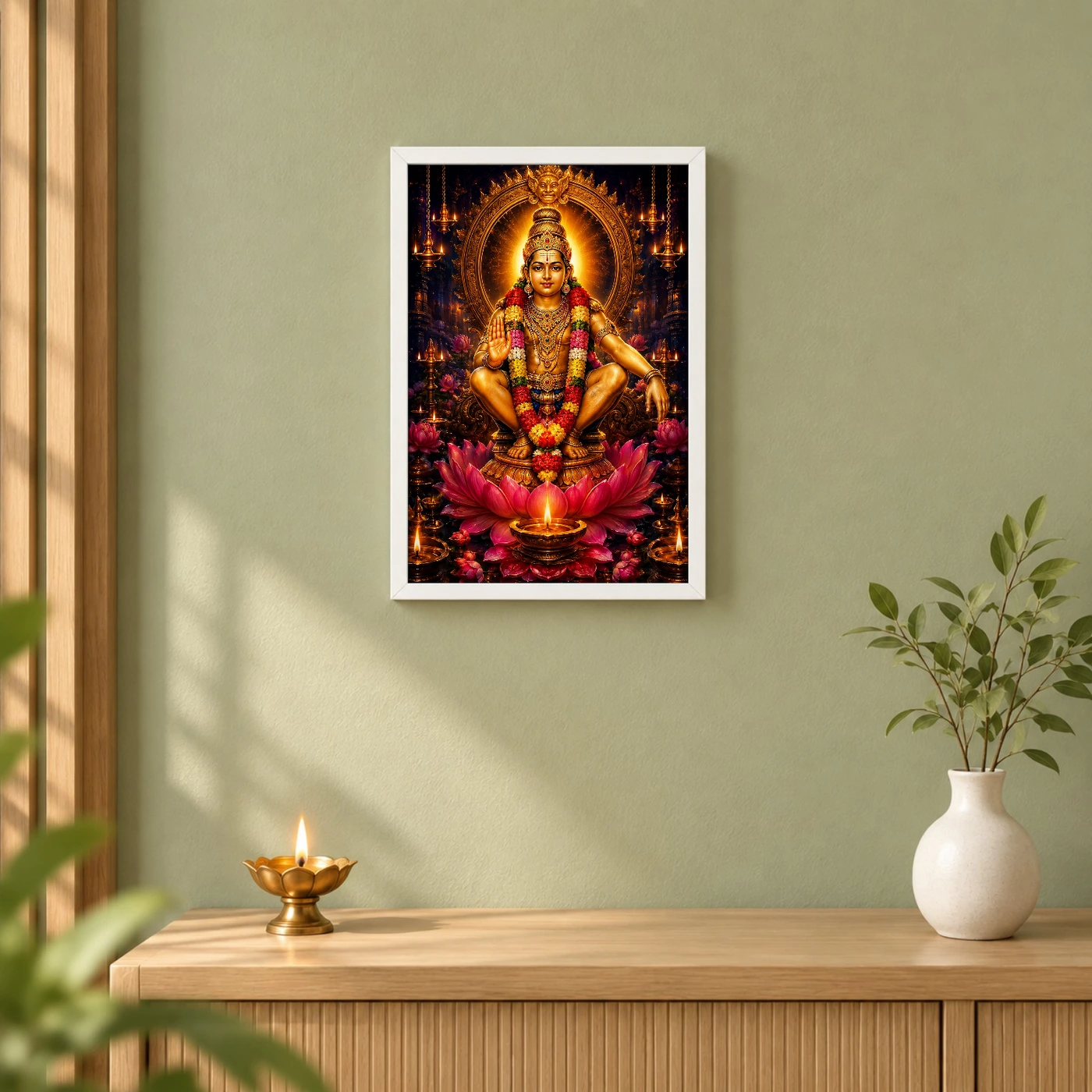 Ayyappa Swamy Lotus And Diya Radiance Photo Frame, view 6