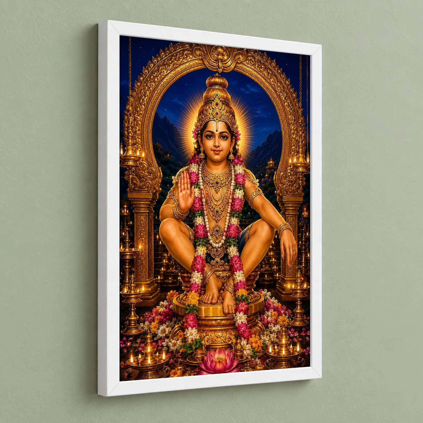 Ayyappa Swamy Royal Jewel-Toned Portrait Photo Frame, view 5