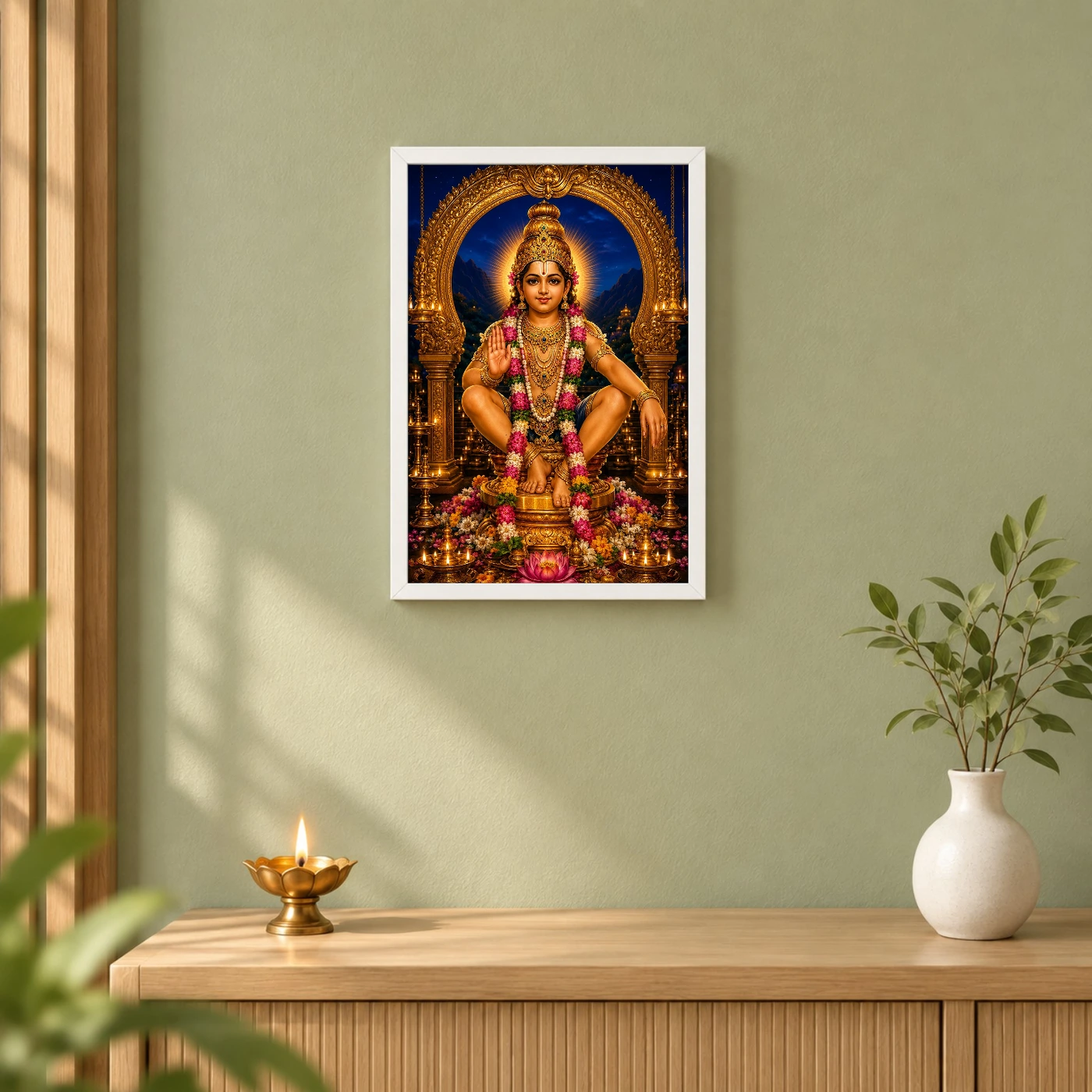 Ayyappa Swamy Royal Jewel-Toned Portrait Photo Frame, view 6