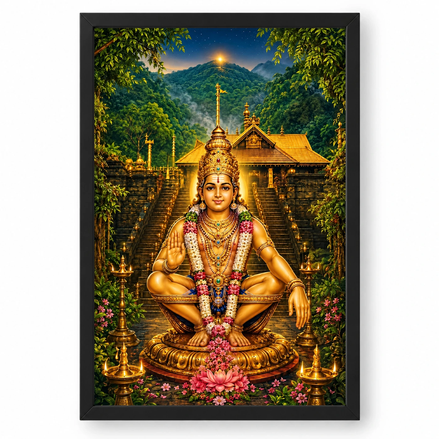 Ayyappa Swamy Sabarimala Makara Jyothi Photo Frame