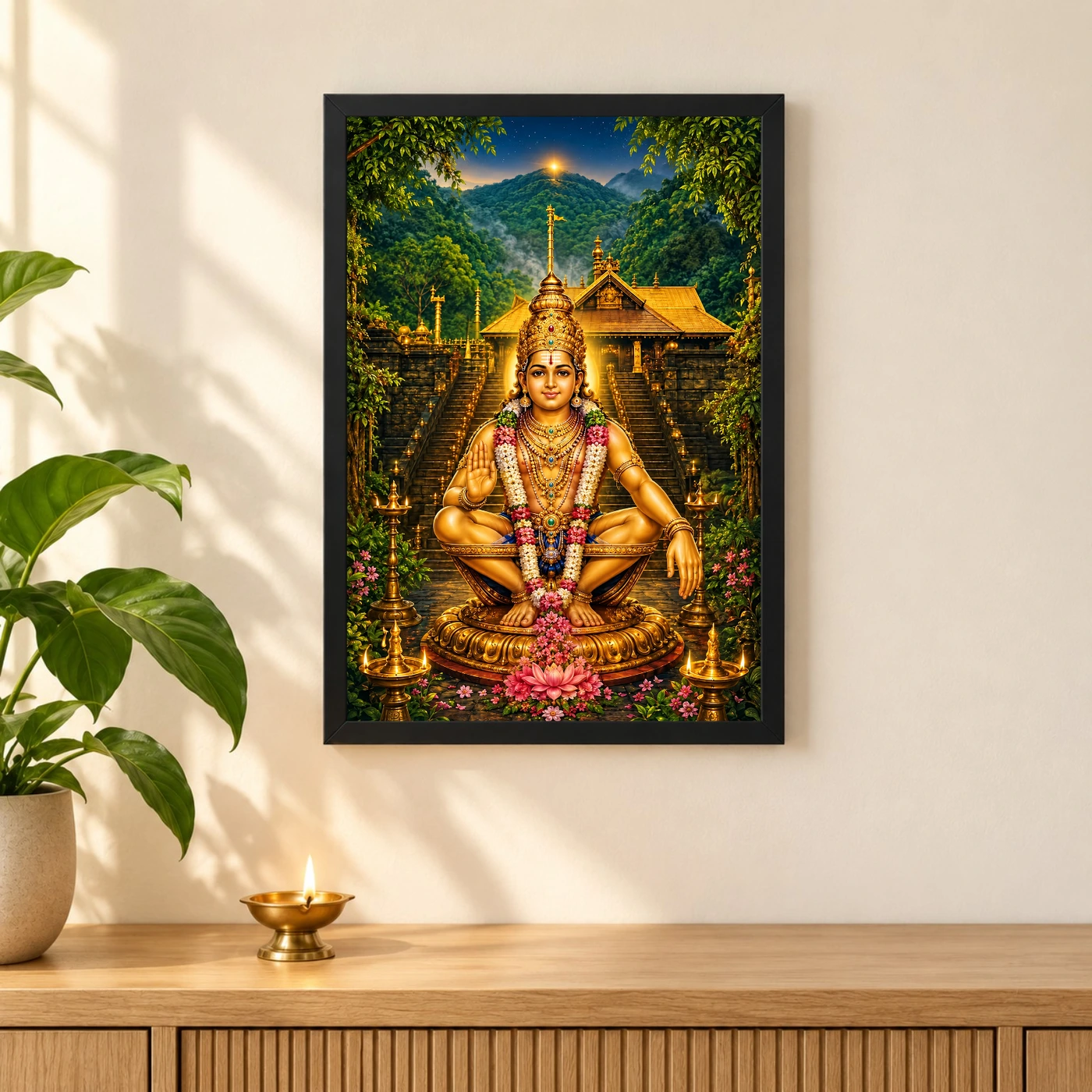 Ayyappa Swamy Sabarimala Makara Jyothi Photo Frame, view 3