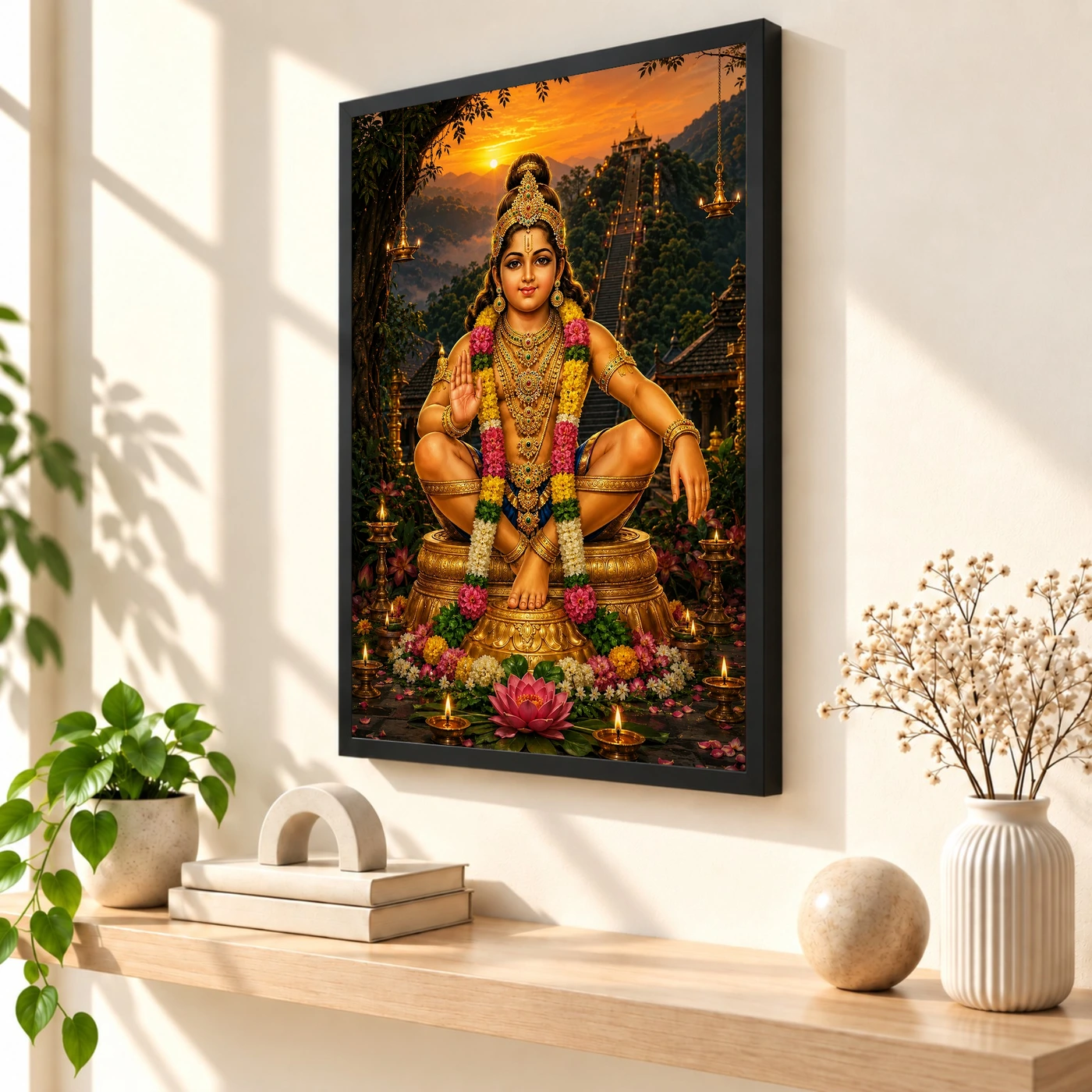 Ayyappa Swamy Serene Sunrise Blessing Photo Frame, view 2