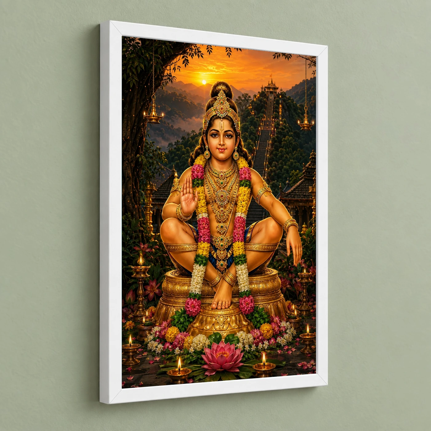 Ayyappa Swamy Serene Sunrise Blessing Photo Frame, view 5