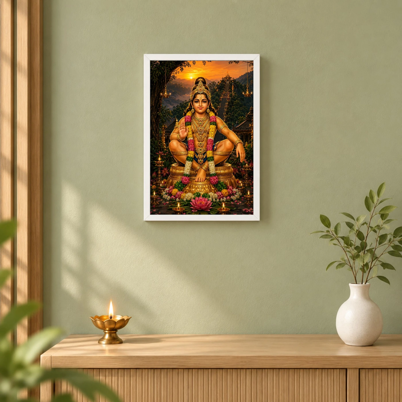 Ayyappa Swamy Serene Sunrise Blessing Photo Frame, view 6