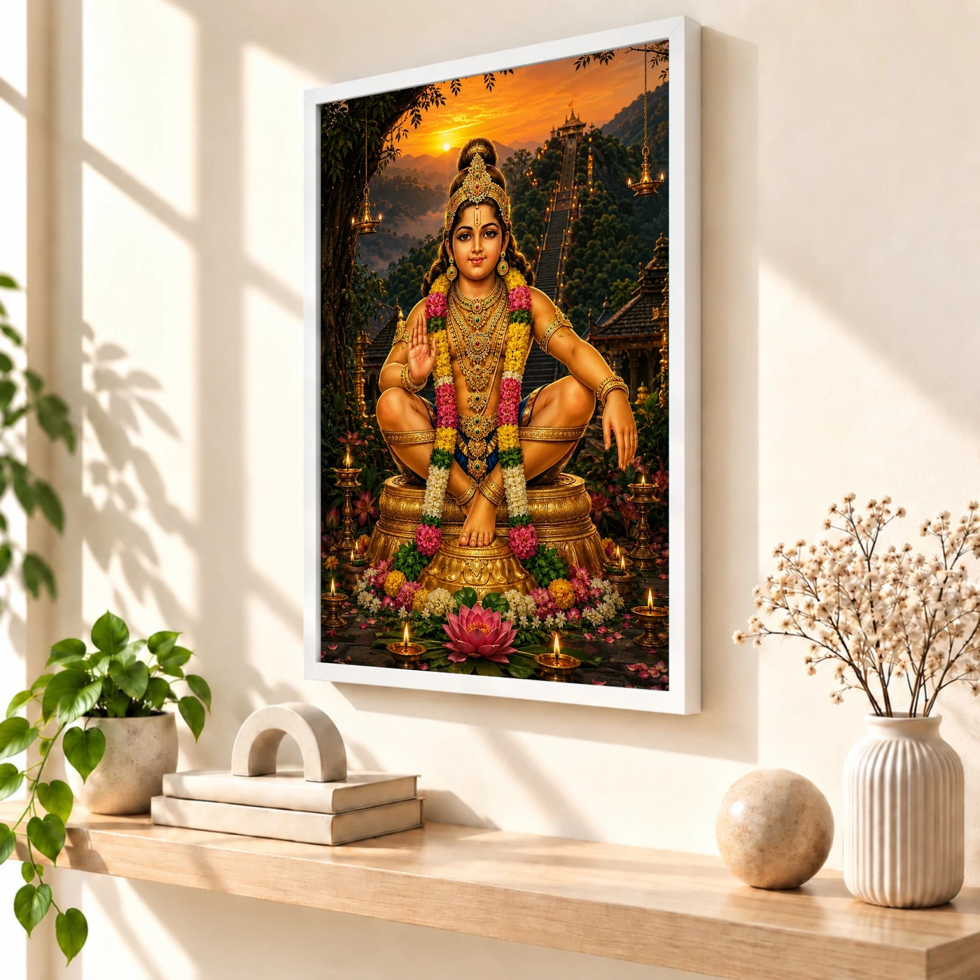 Ayyappa Swamy Serene Sunrise Blessing Photo Frame, view 7