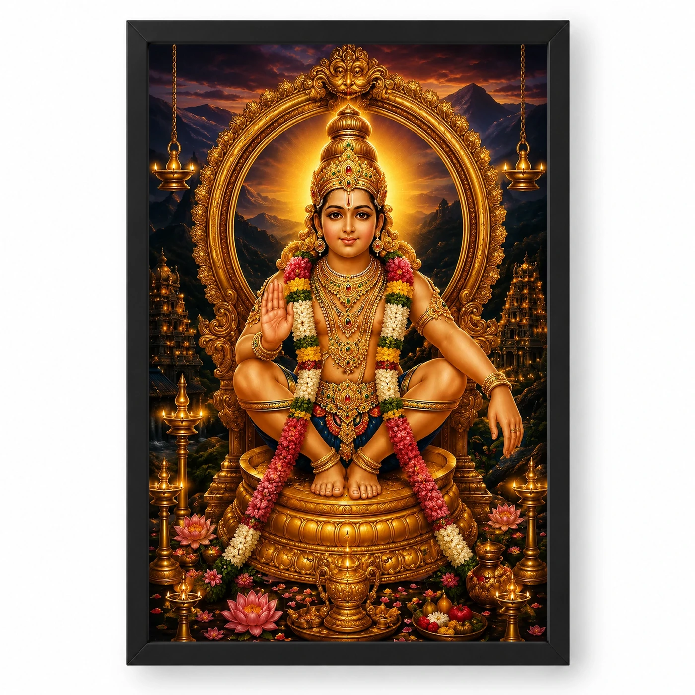 Ayyappa Swamy Vivid Premium Spiritual Poster Art Photo Frame