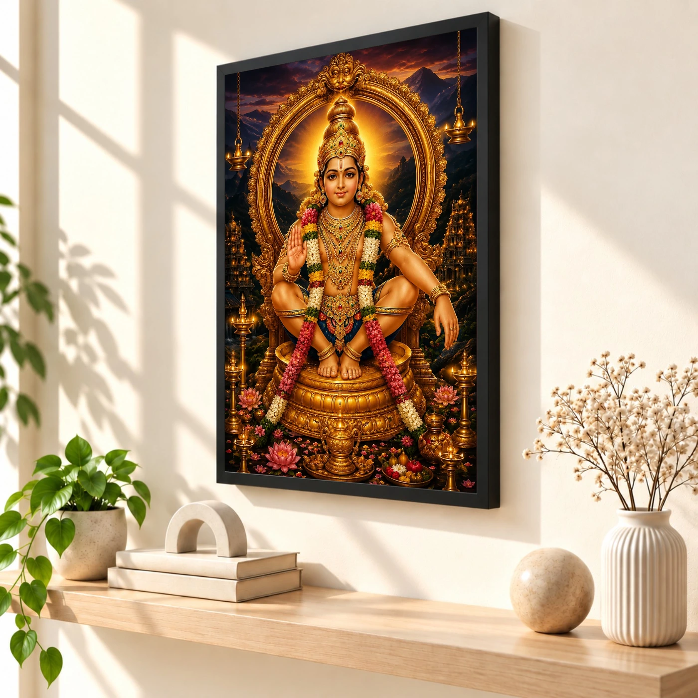 Ayyappa Swamy Vivid Premium Spiritual Poster Art Photo Frame, view 2