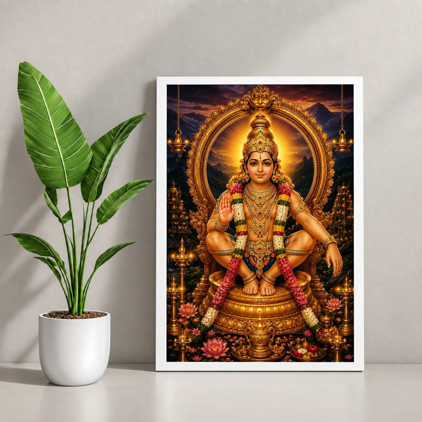 Ayyappa Swamy Vivid Premium Spiritual Poster Art Photo Frame, view 4