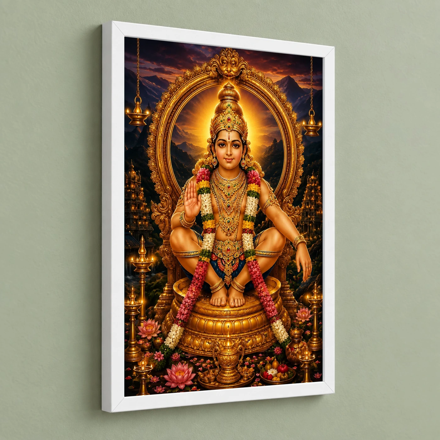 Ayyappa Swamy Vivid Premium Spiritual Poster Art Photo Frame, view 5