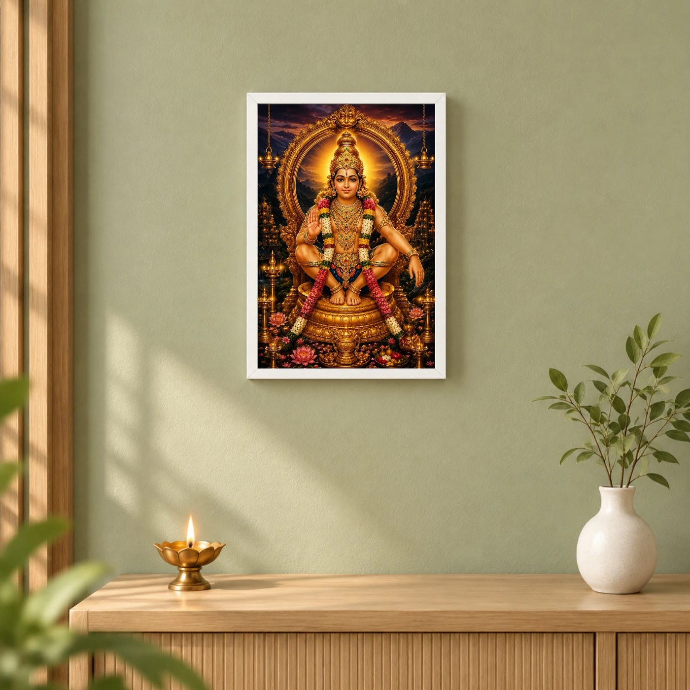 Ayyappa Swamy Vivid Premium Spiritual Poster Art Photo Frame, view 6