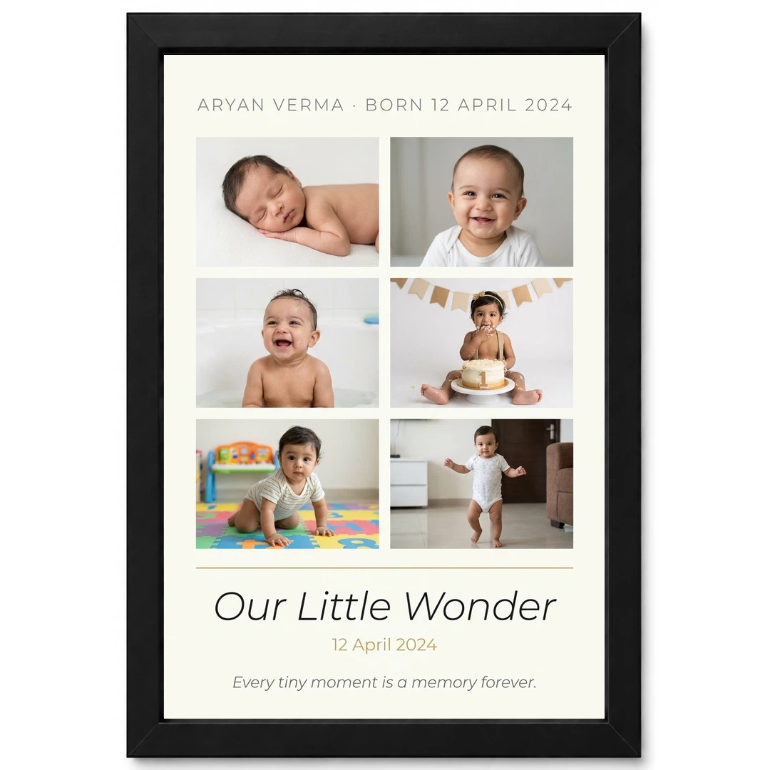 Baby Collage Frame Floral Pink Precious Moments Photo Frame
