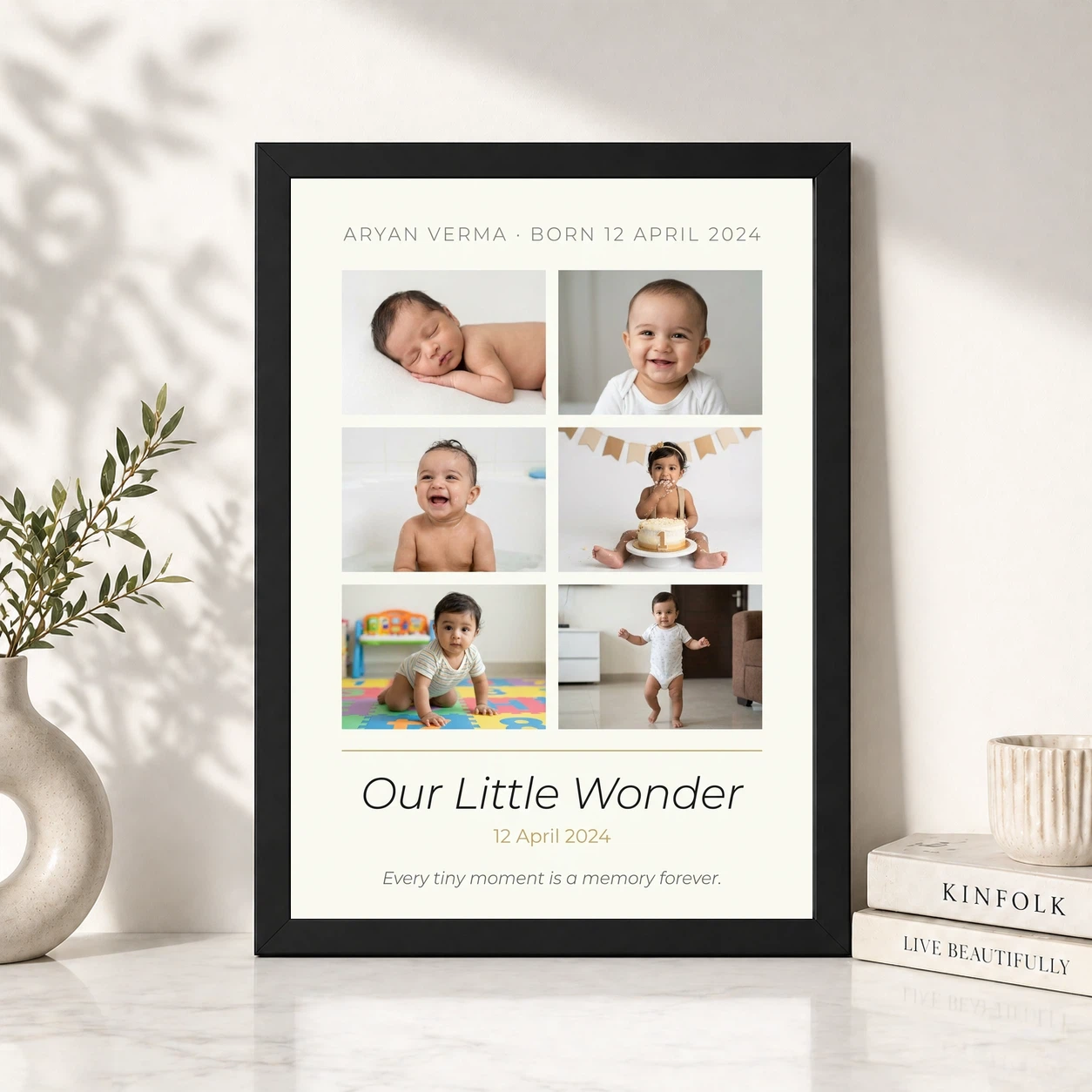 Baby Collage Frame Floral Pink Precious Moments Photo Frame, view 4