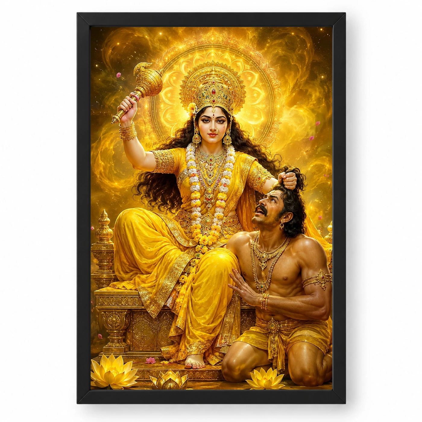 Baglamukhi Devi Cosmic Celestial Aura Photo Frame