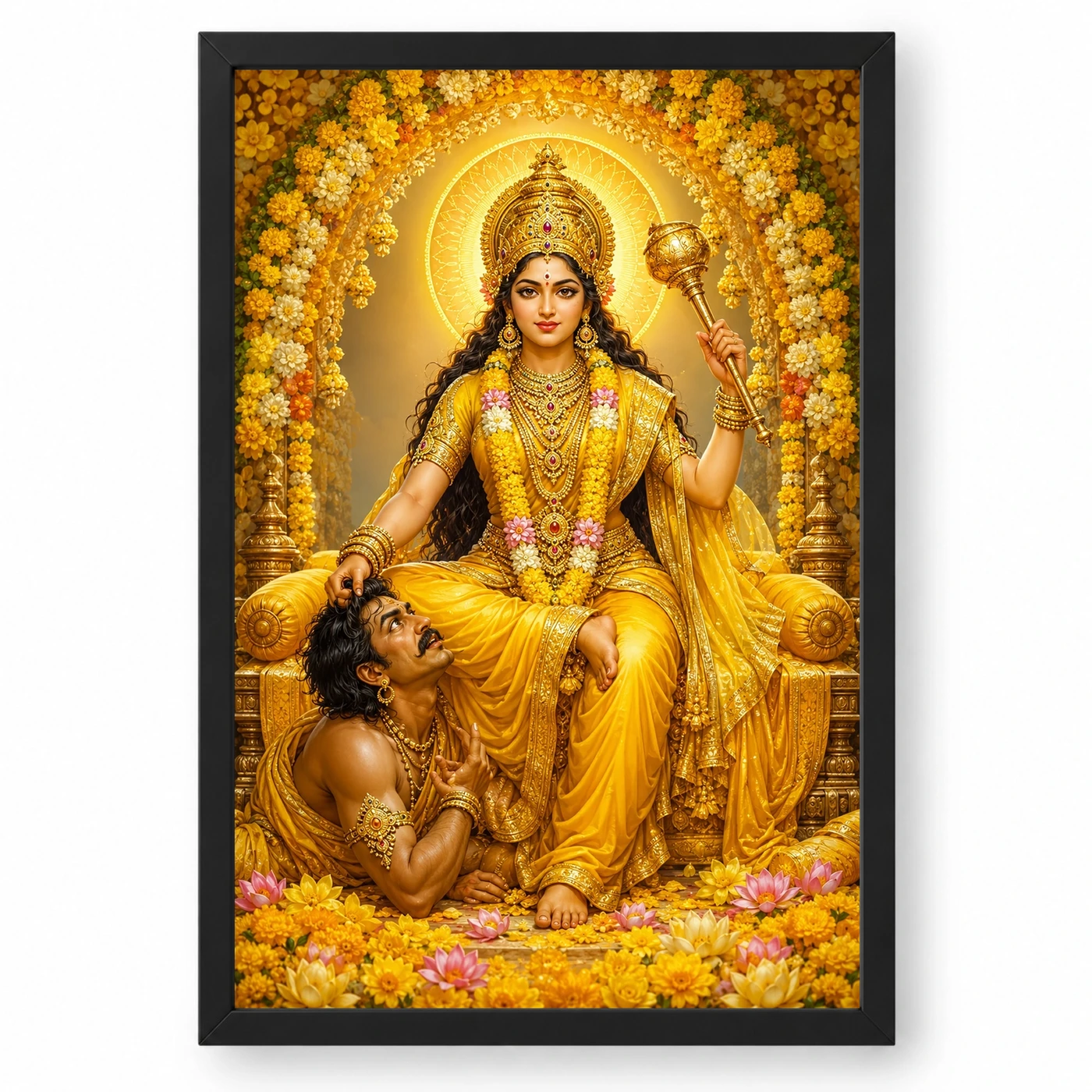 Baglamukhi Devi Grand Festival Flower Decoration Photo Frame
