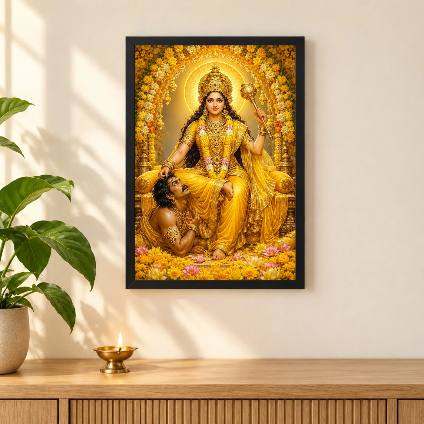Baglamukhi Devi Grand Festival Flower Decoration Photo Frame, view 3