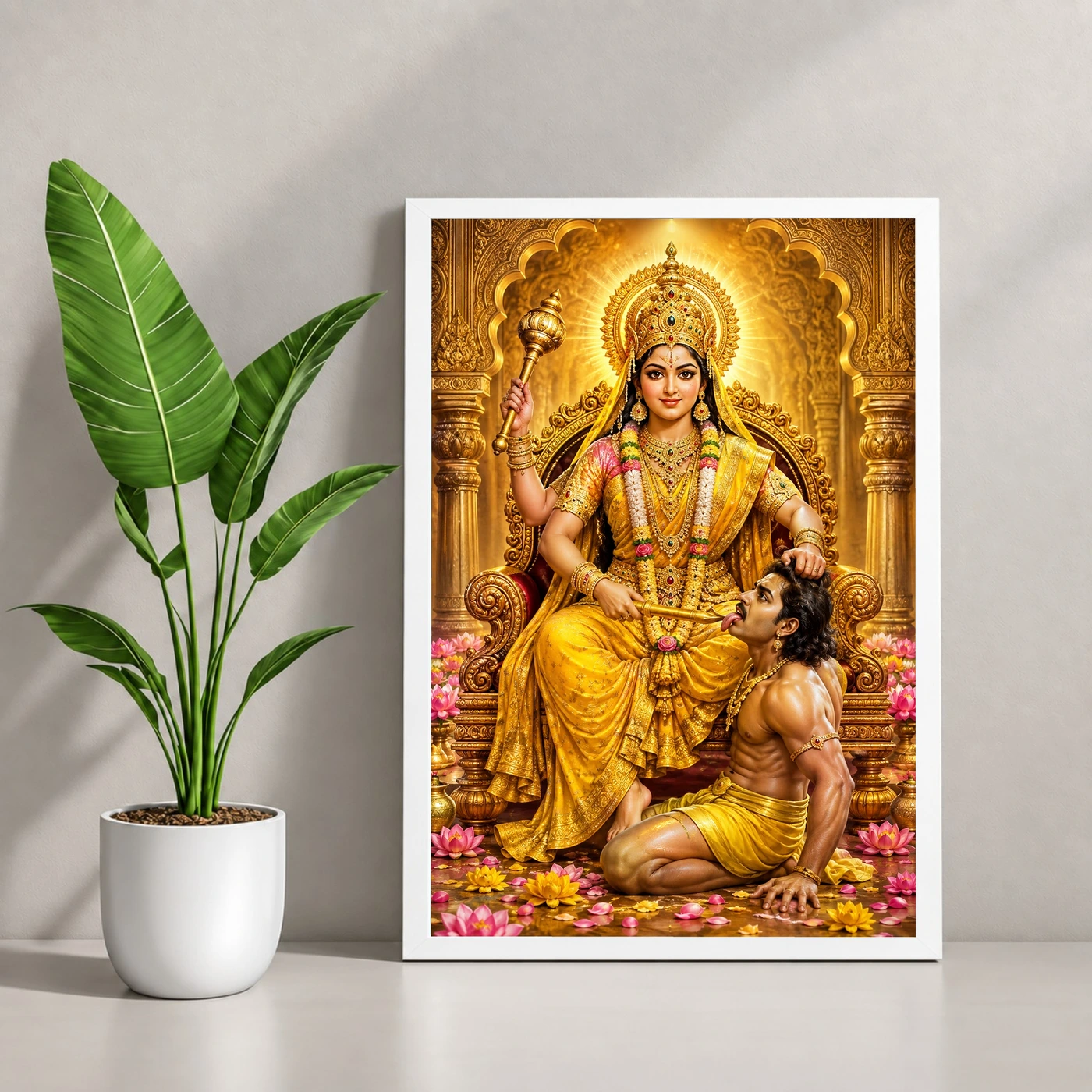 Baglamukhi Devi Heritage Temple Architecture Backdrop Photo Frame, view 4