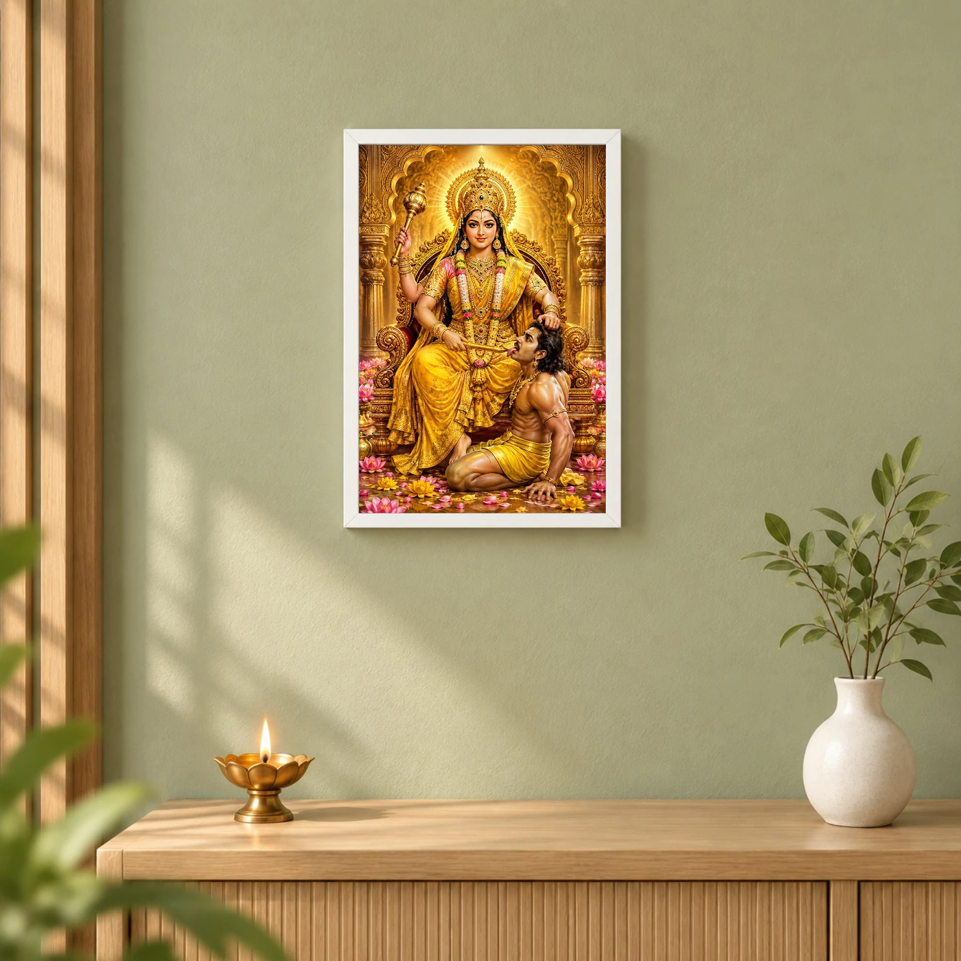 Baglamukhi Devi Heritage Temple Architecture Backdrop Photo Frame, view 6