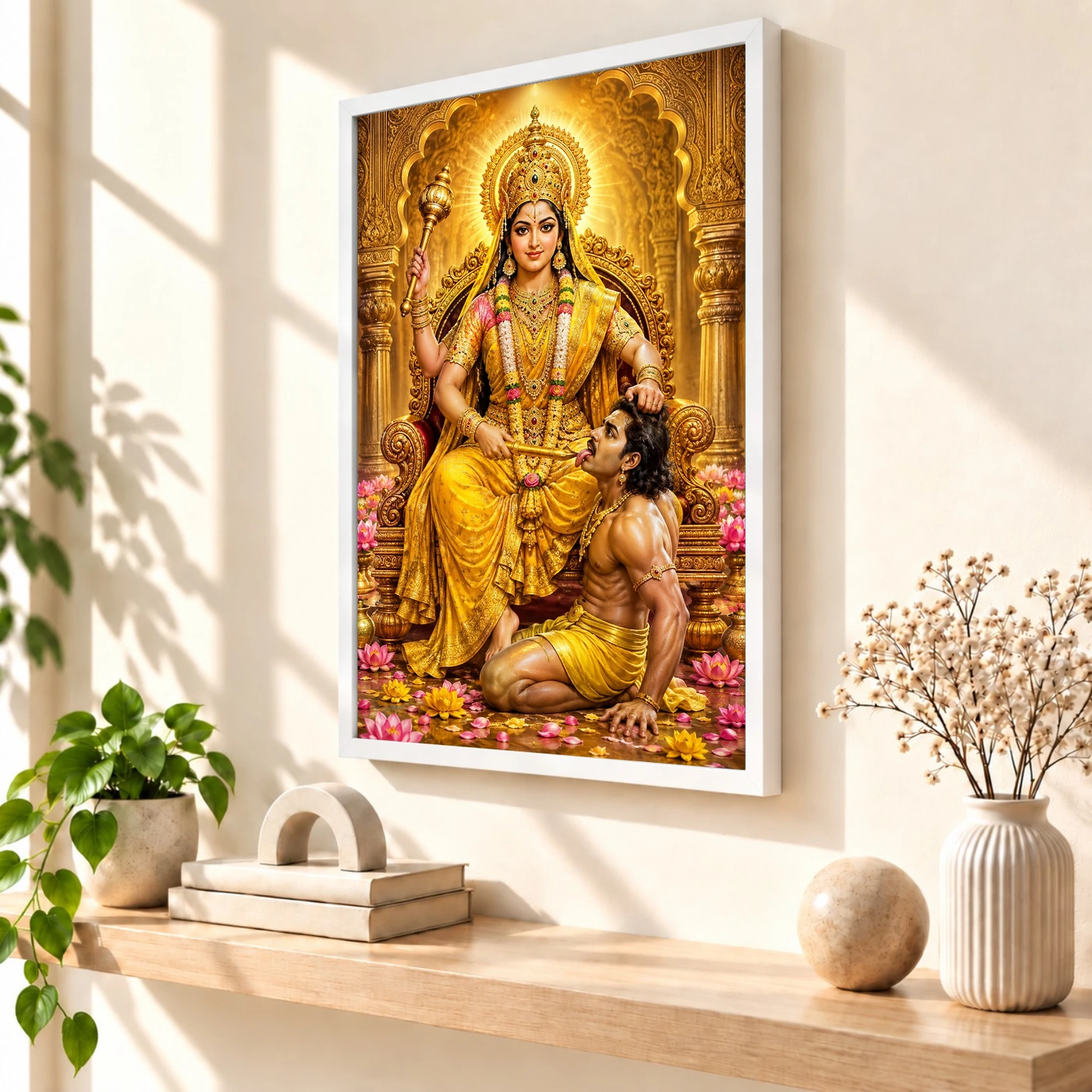 Baglamukhi Devi Heritage Temple Architecture Backdrop Photo Frame, view 7
