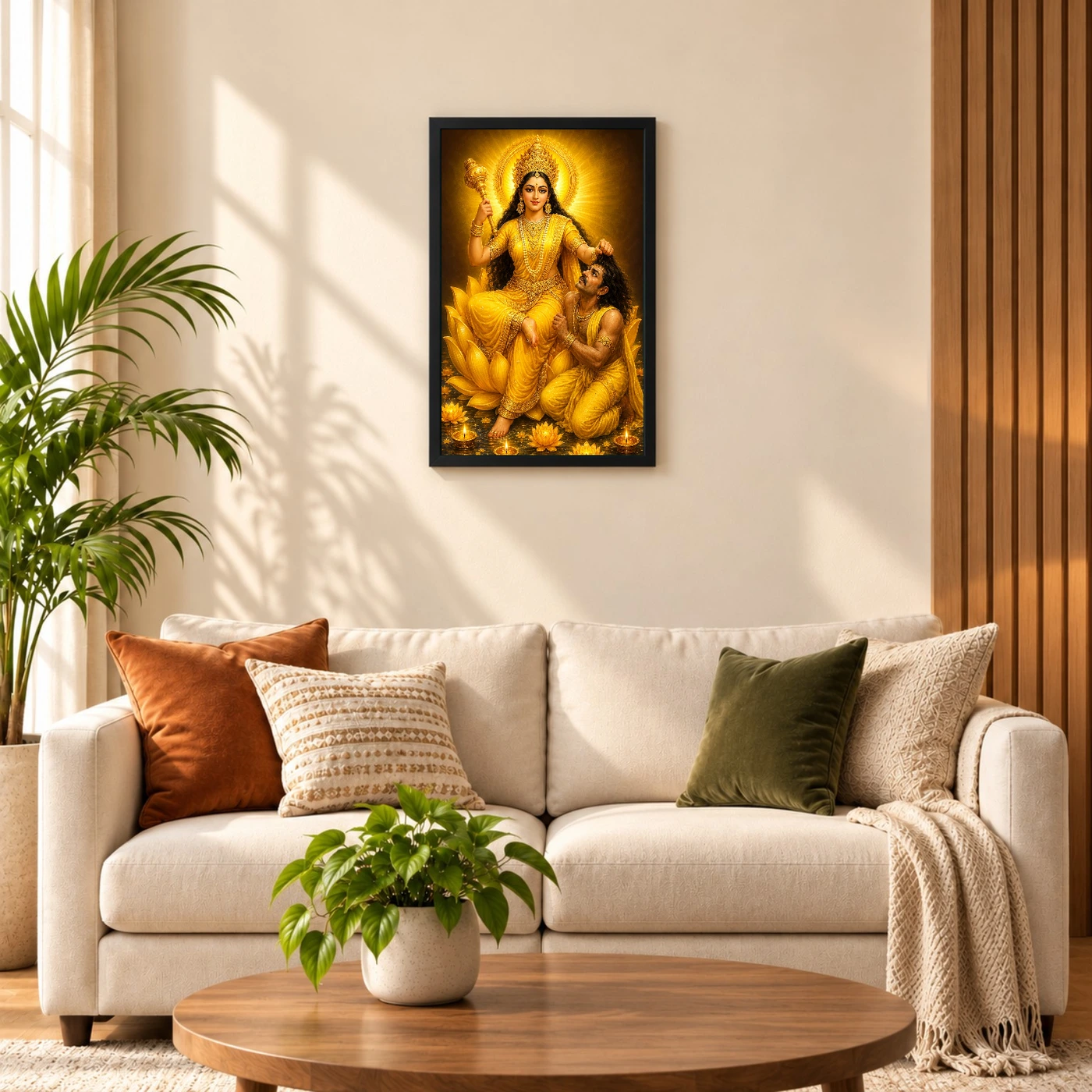 Baglamukhi Devi Lotus And Diya Radiance Photo Frame, view 8