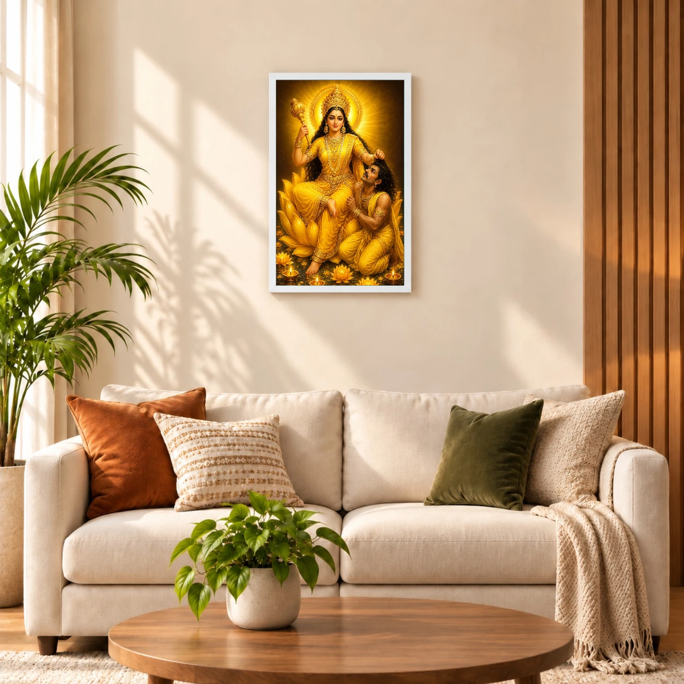 Baglamukhi Devi Lotus And Diya Radiance Photo Frame, view 9