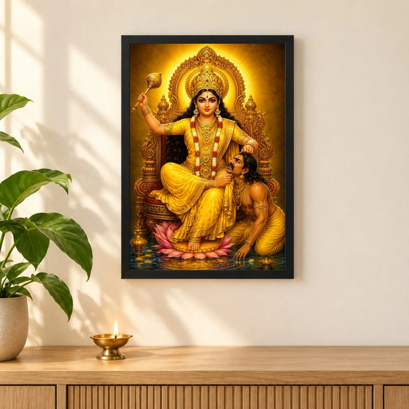 Baglamukhi Devi Peaceful Home Mandir Composition Photo Frame, view 3