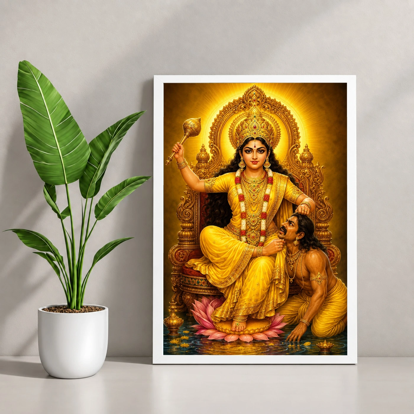 Baglamukhi Devi Peaceful Home Mandir Composition Photo Frame, view 4