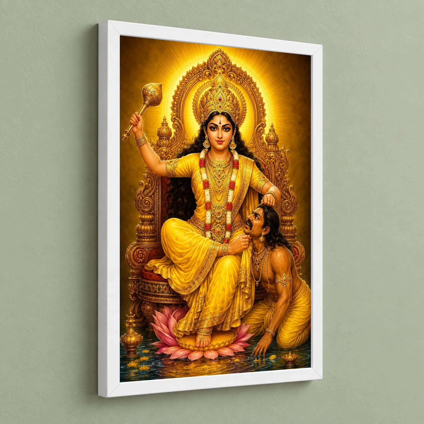 Baglamukhi Devi Peaceful Home Mandir Composition Photo Frame, view 5
