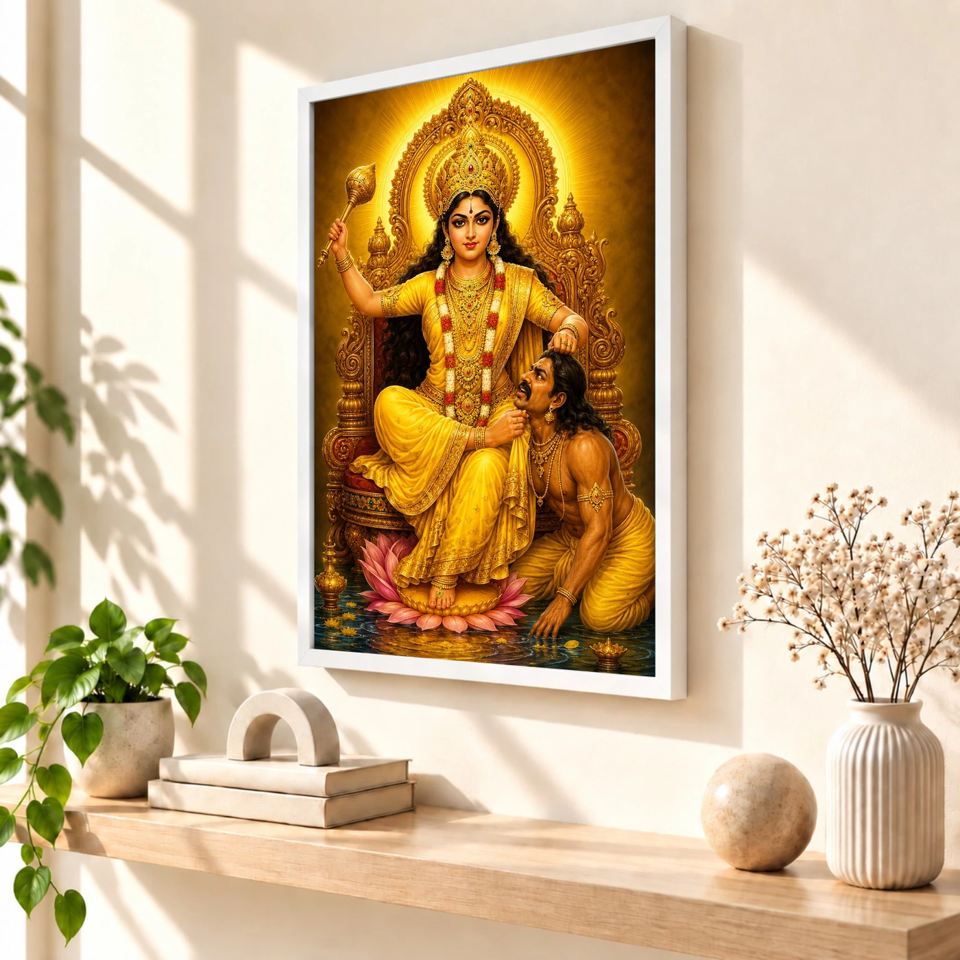 Baglamukhi Devi Peaceful Home Mandir Composition Photo Frame, view 7