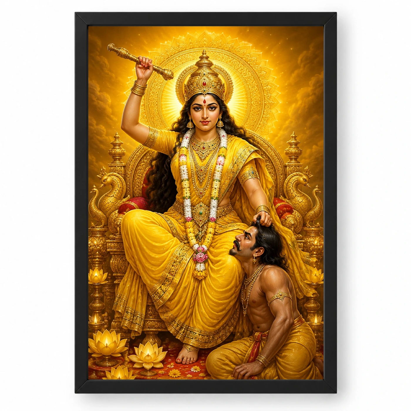 Baglamukhi Devi Royal Jewel-Toned Portrait Photo Frame