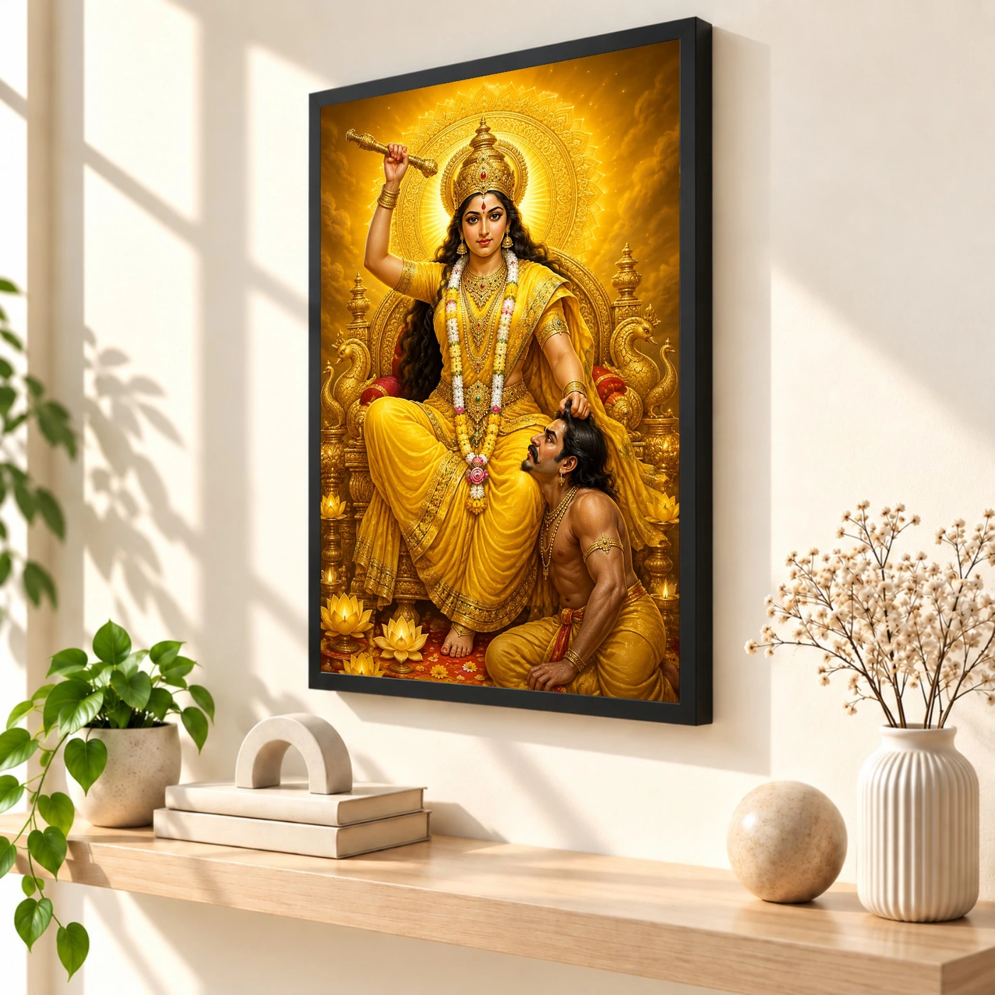 Baglamukhi Devi Royal Jewel-Toned Portrait Photo Frame, view 2
