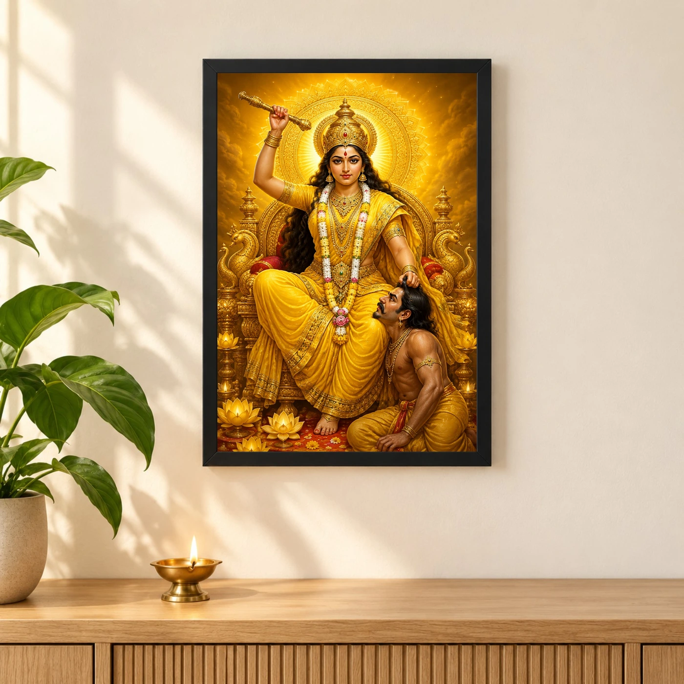 Baglamukhi Devi Royal Jewel-Toned Portrait Photo Frame, view 3