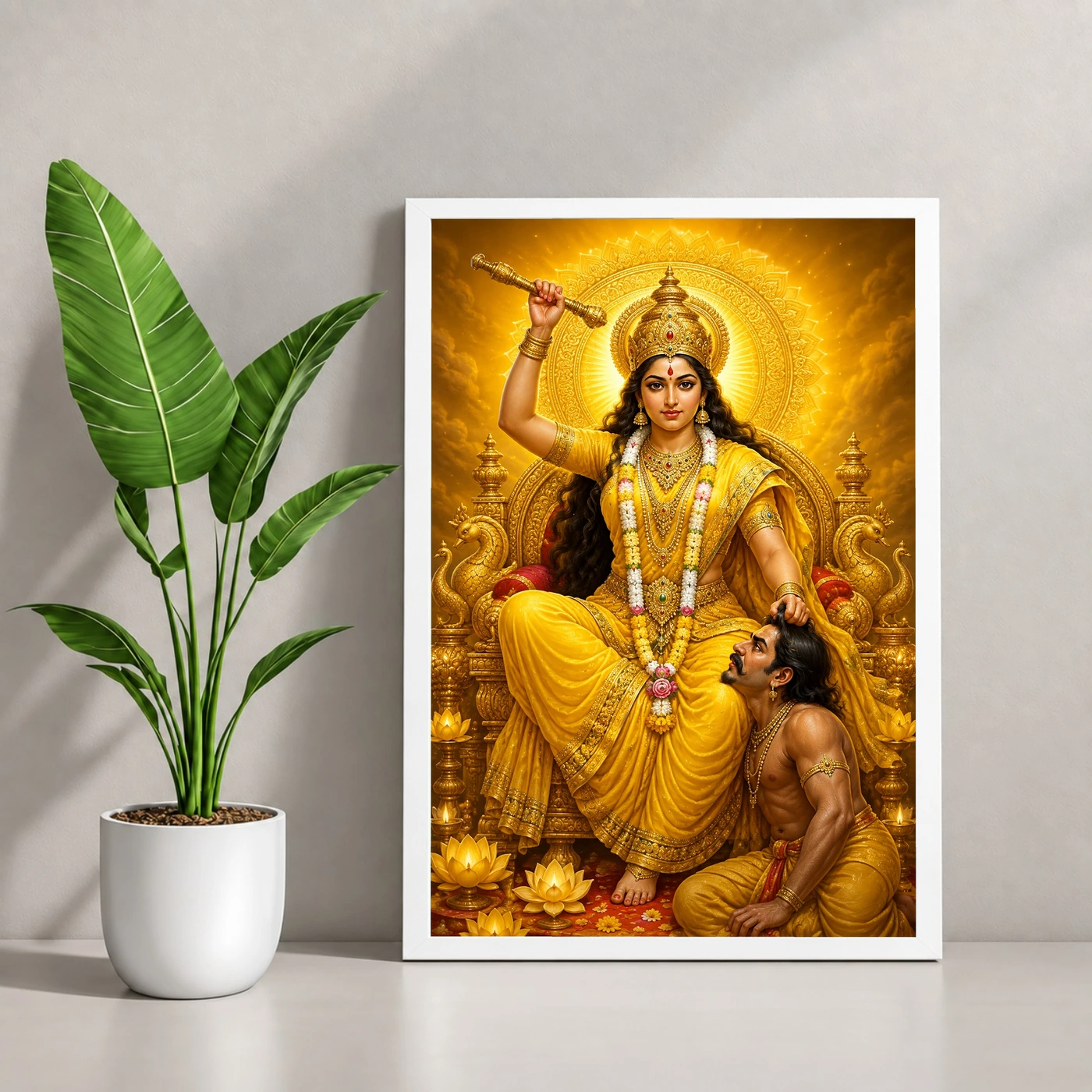 Baglamukhi Devi Royal Jewel-Toned Portrait Photo Frame, view 4
