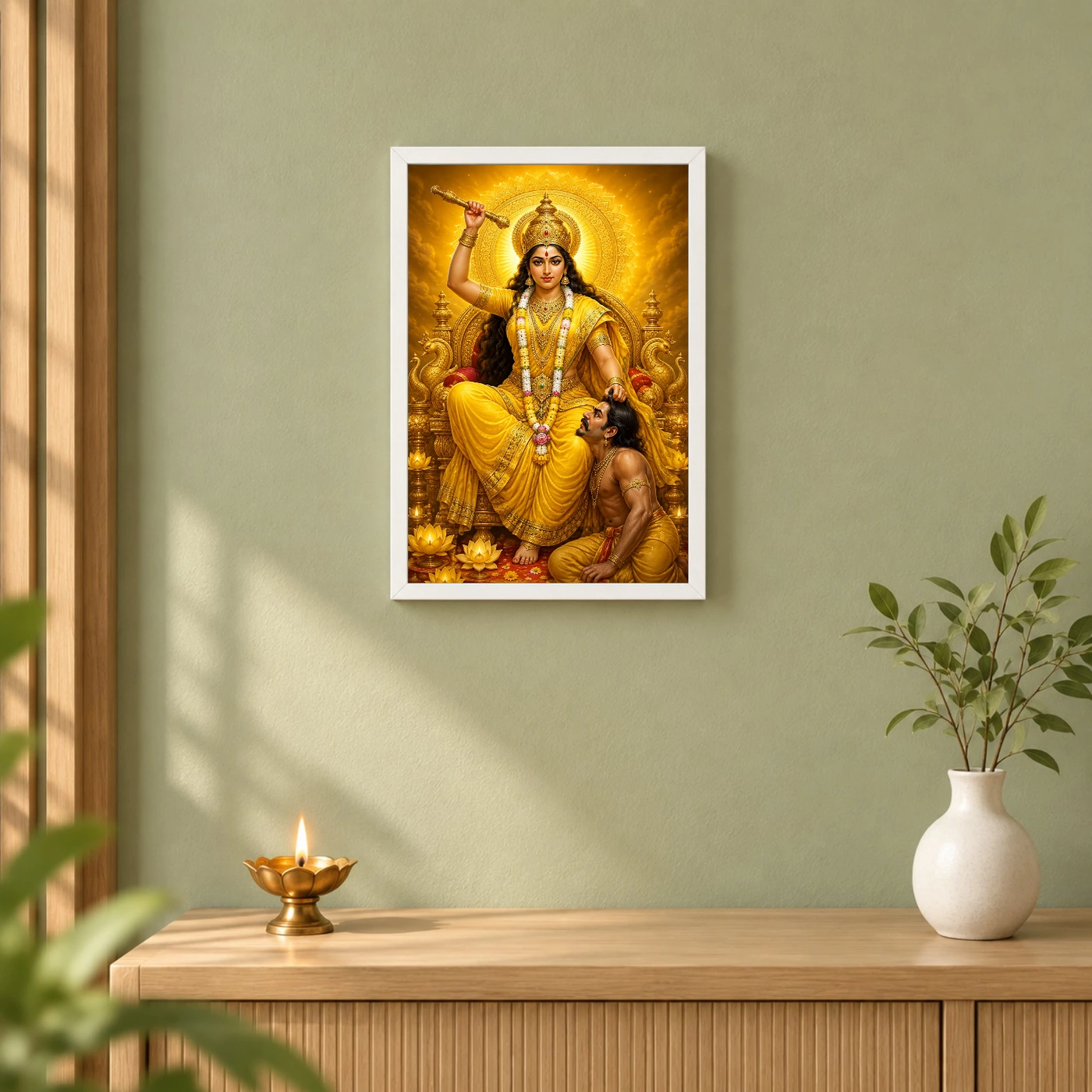 Baglamukhi Devi Royal Jewel-Toned Portrait Photo Frame, view 6