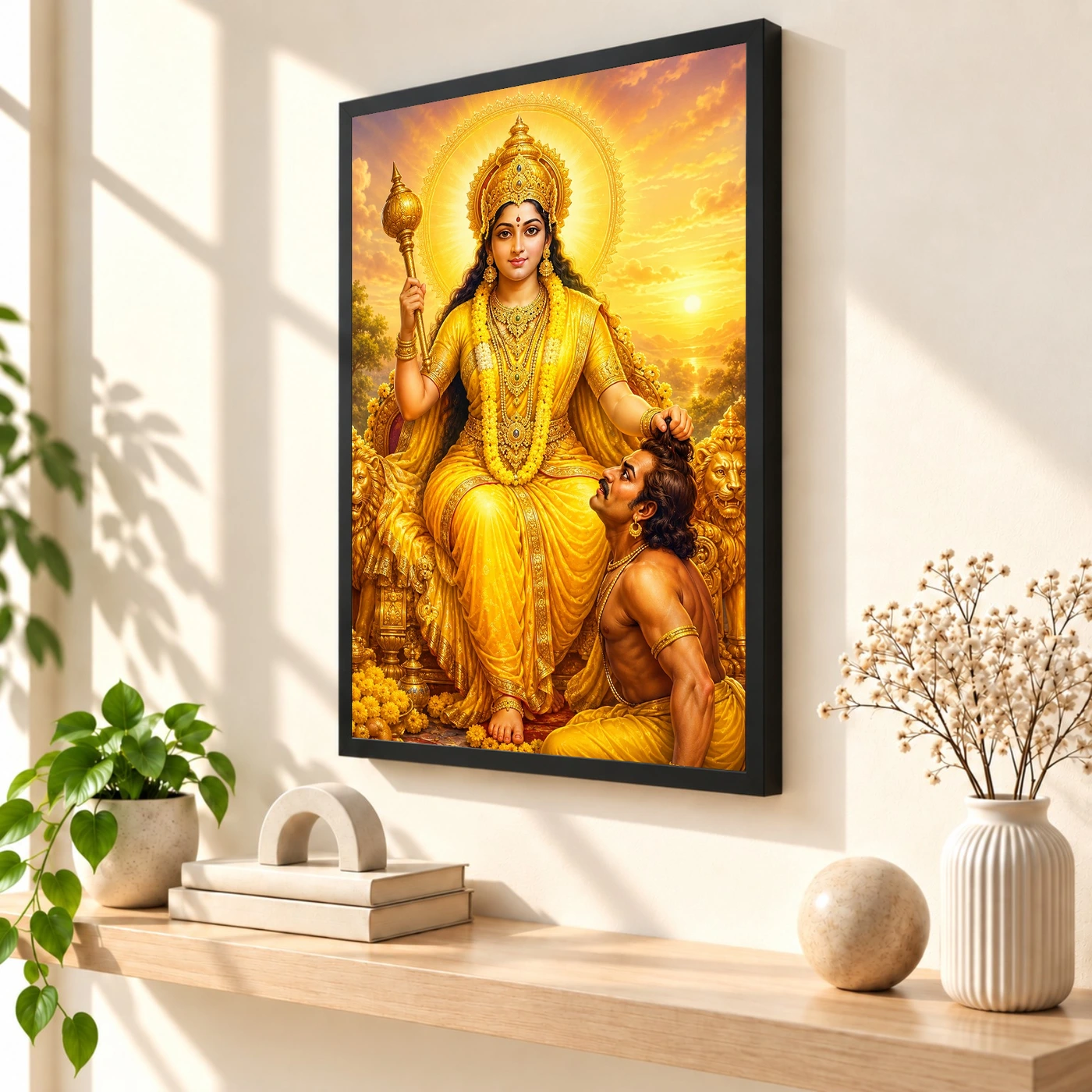 Baglamukhi Devi Serene Sunrise Blessing Photo Frame, view 2