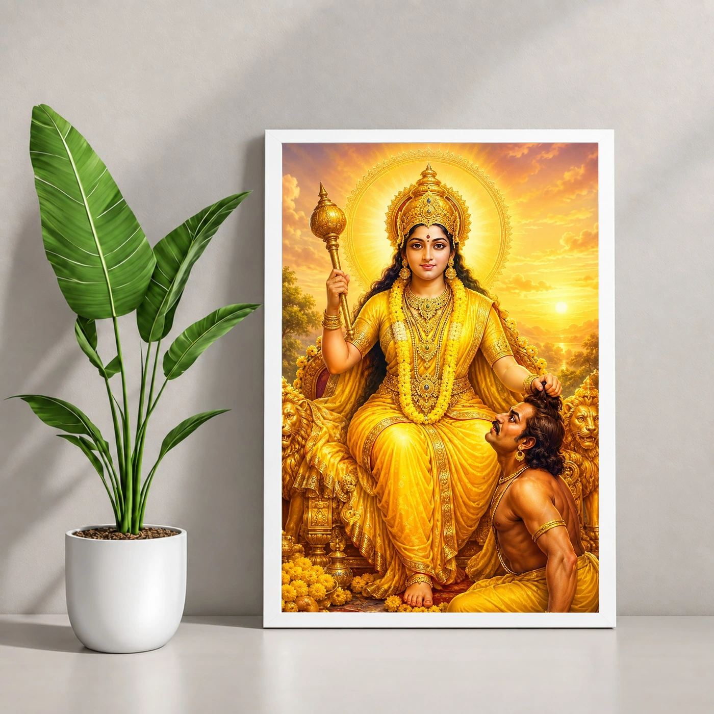 Baglamukhi Devi Serene Sunrise Blessing Photo Frame, view 4
