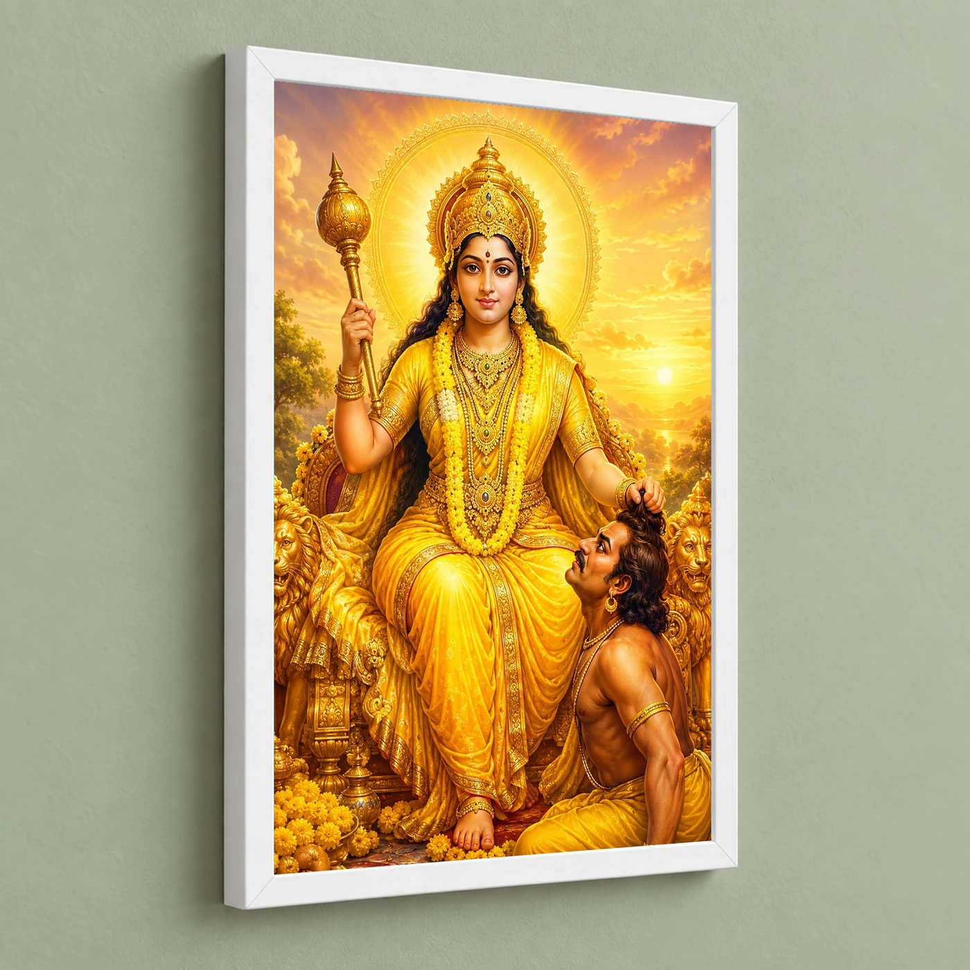 Baglamukhi Devi Serene Sunrise Blessing Photo Frame, view 5
