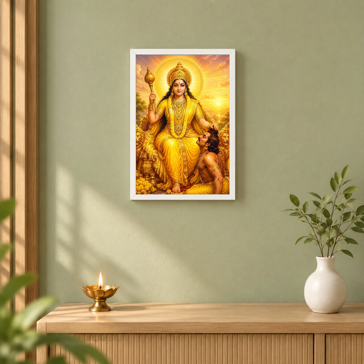Baglamukhi Devi Serene Sunrise Blessing Photo Frame, view 6