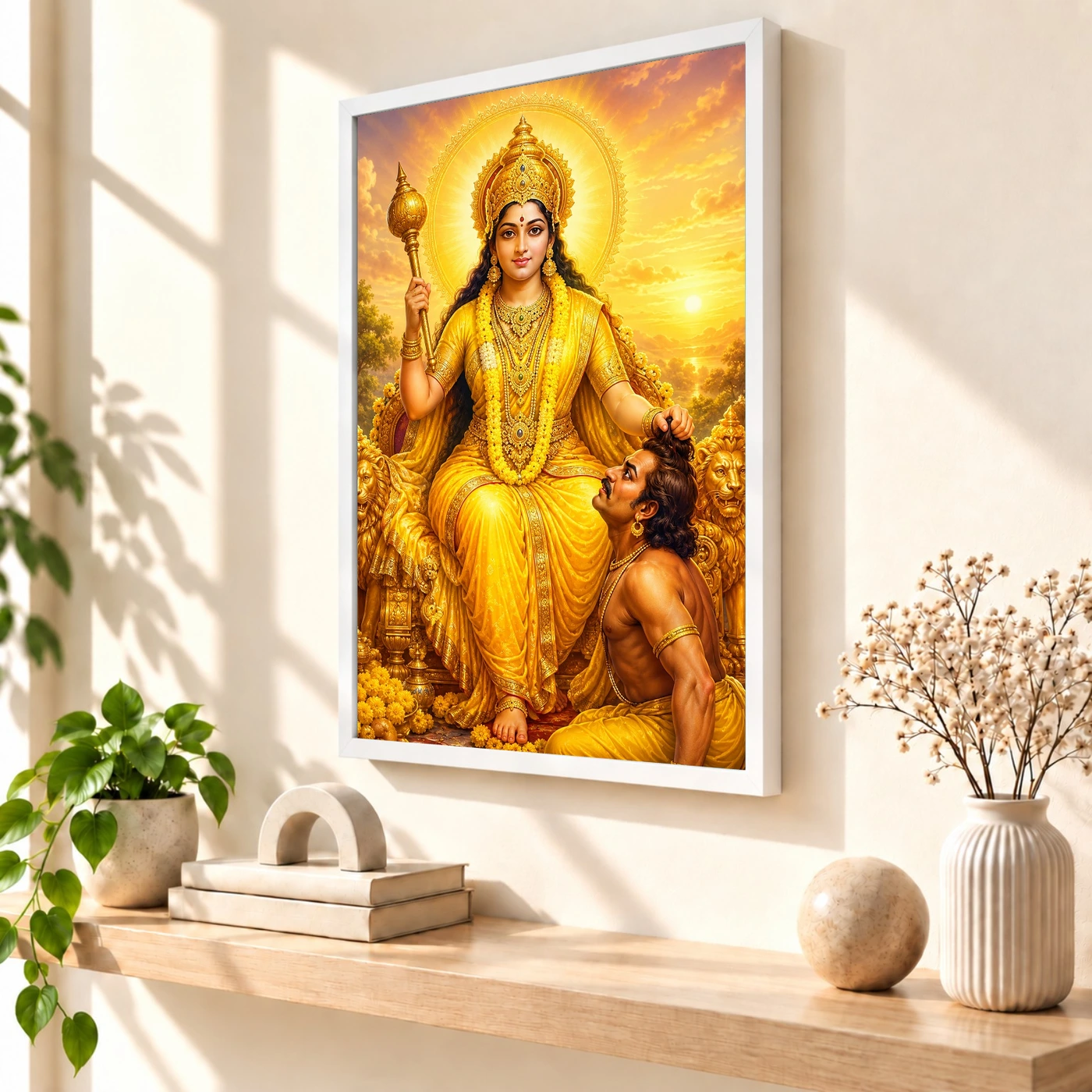 Baglamukhi Devi Serene Sunrise Blessing Photo Frame, view 7