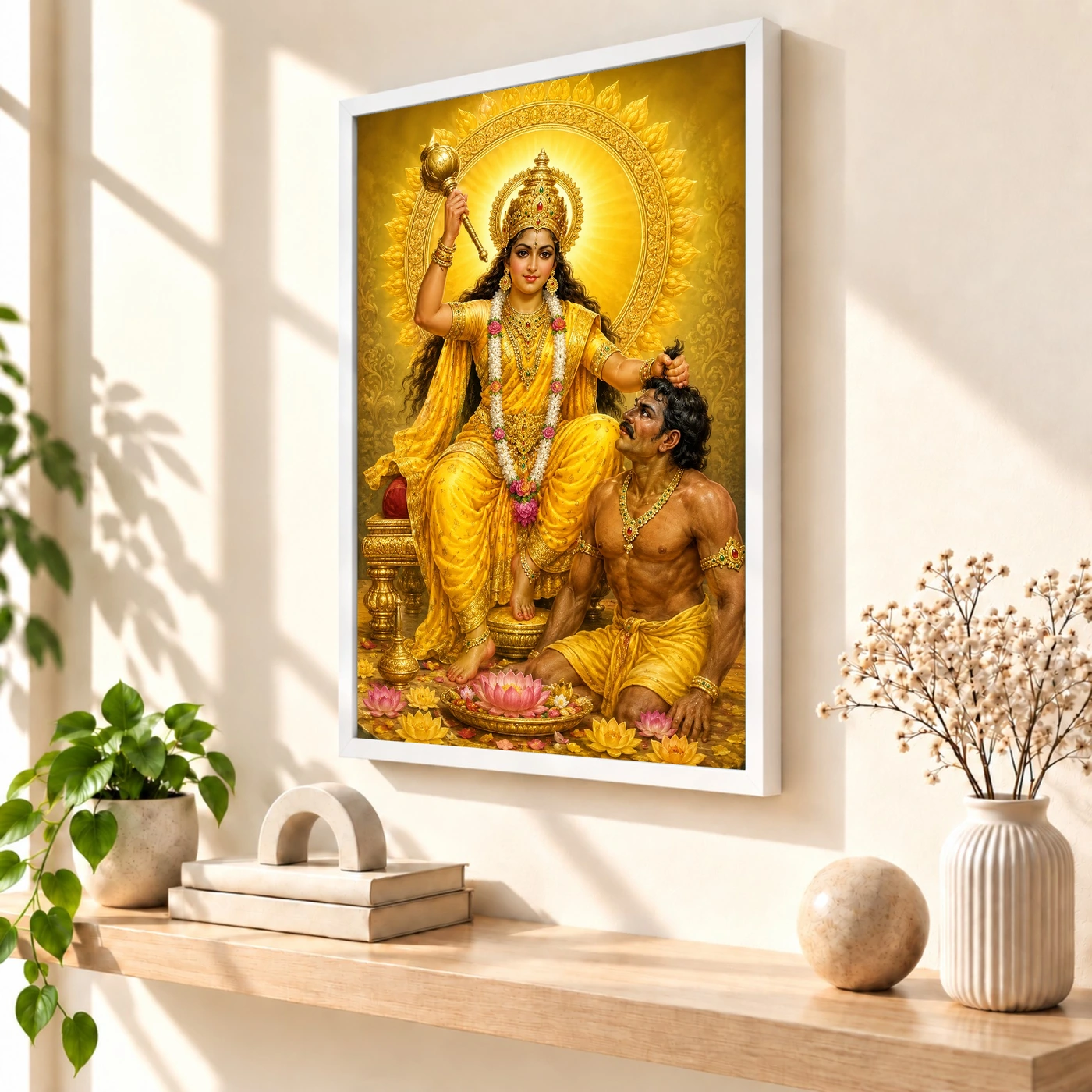 Baglamukhi Devi Traditional Indian Miniature-Inspired Devotional Art Photo Frame, view 7