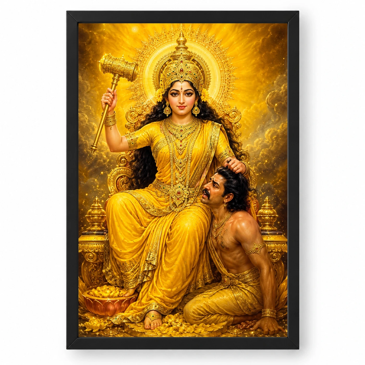 Baglamukhi Devi Vivid Premium Spiritual Poster Art Photo Frame