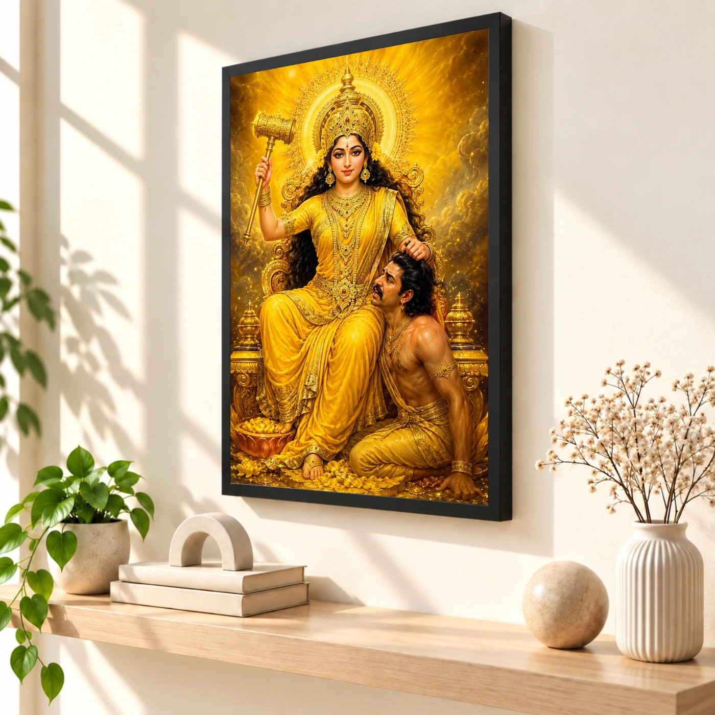 Baglamukhi Devi Vivid Premium Spiritual Poster Art Photo Frame, view 2