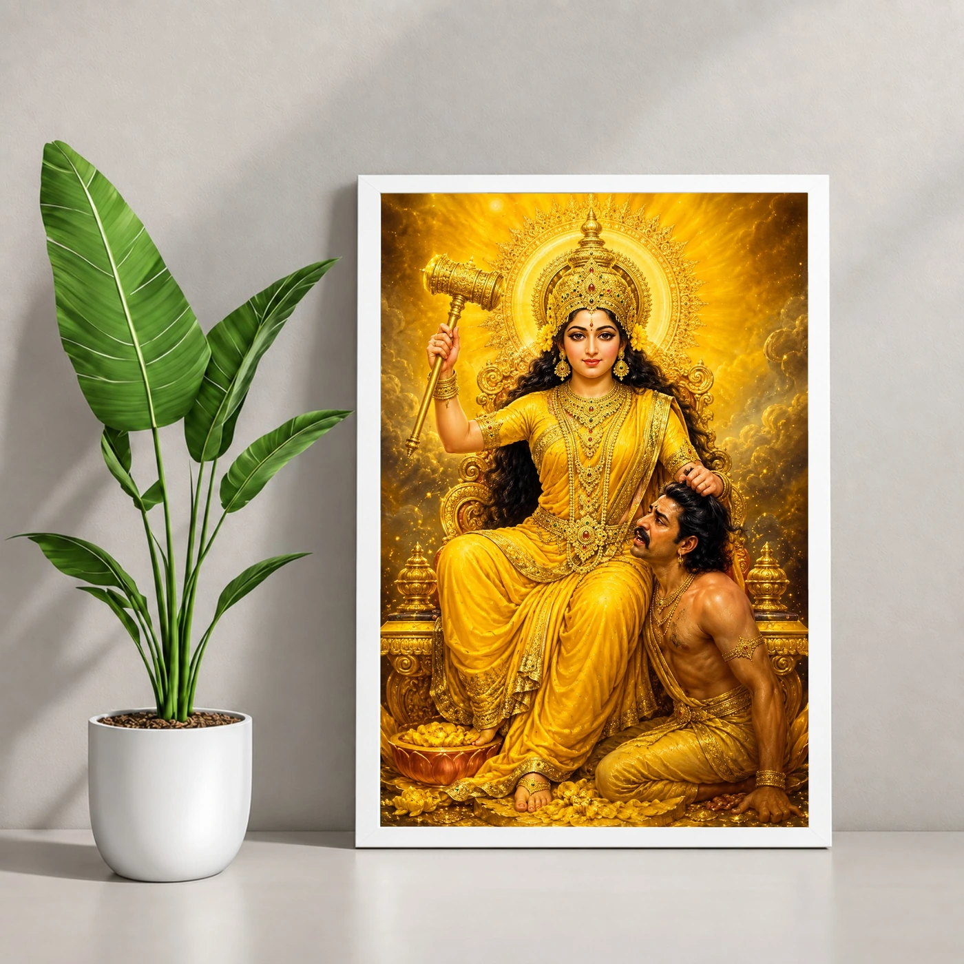 Baglamukhi Devi Vivid Premium Spiritual Poster Art Photo Frame, view 4
