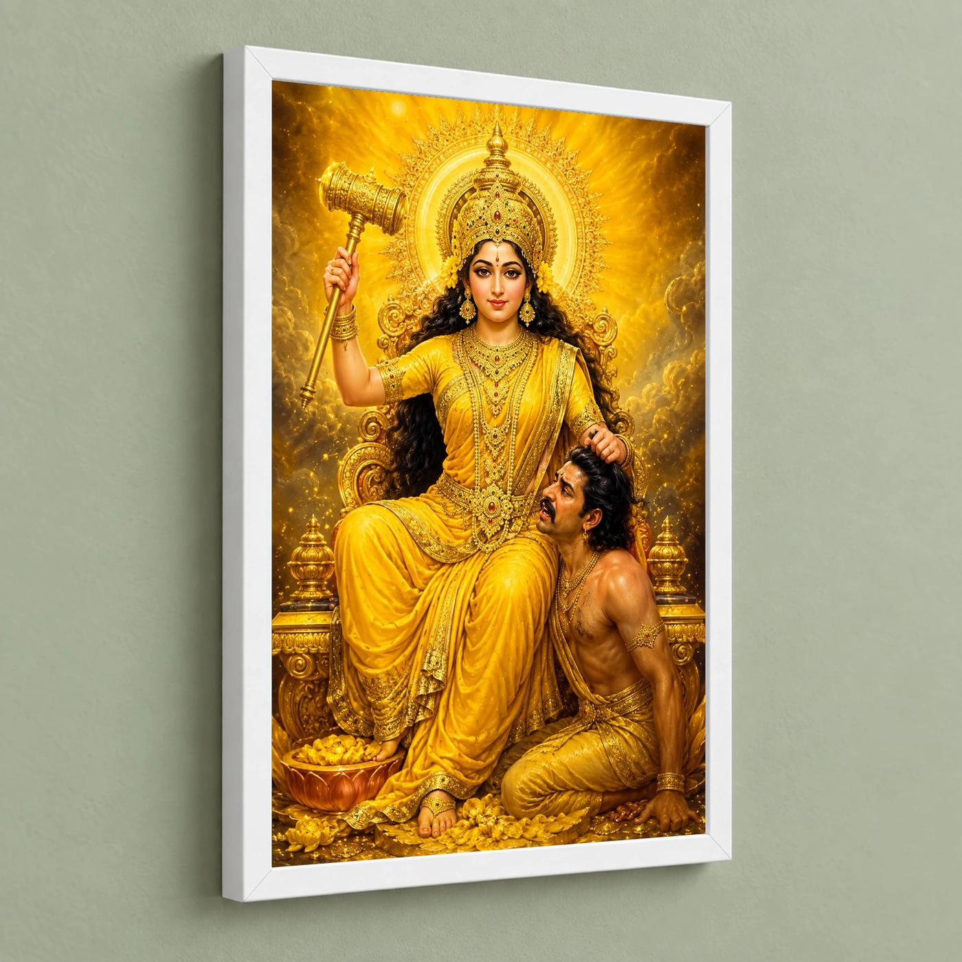 Baglamukhi Devi Vivid Premium Spiritual Poster Art Photo Frame, view 5
