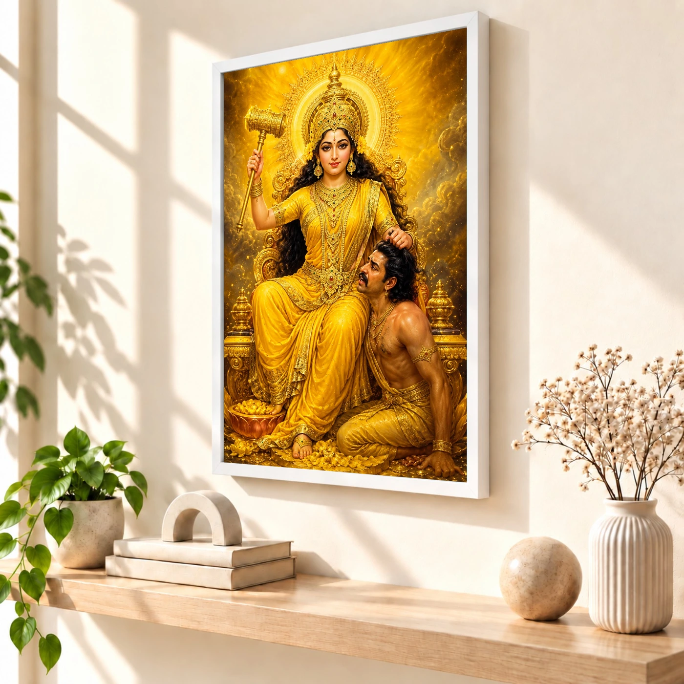 Baglamukhi Devi Vivid Premium Spiritual Poster Art Photo Frame, view 7