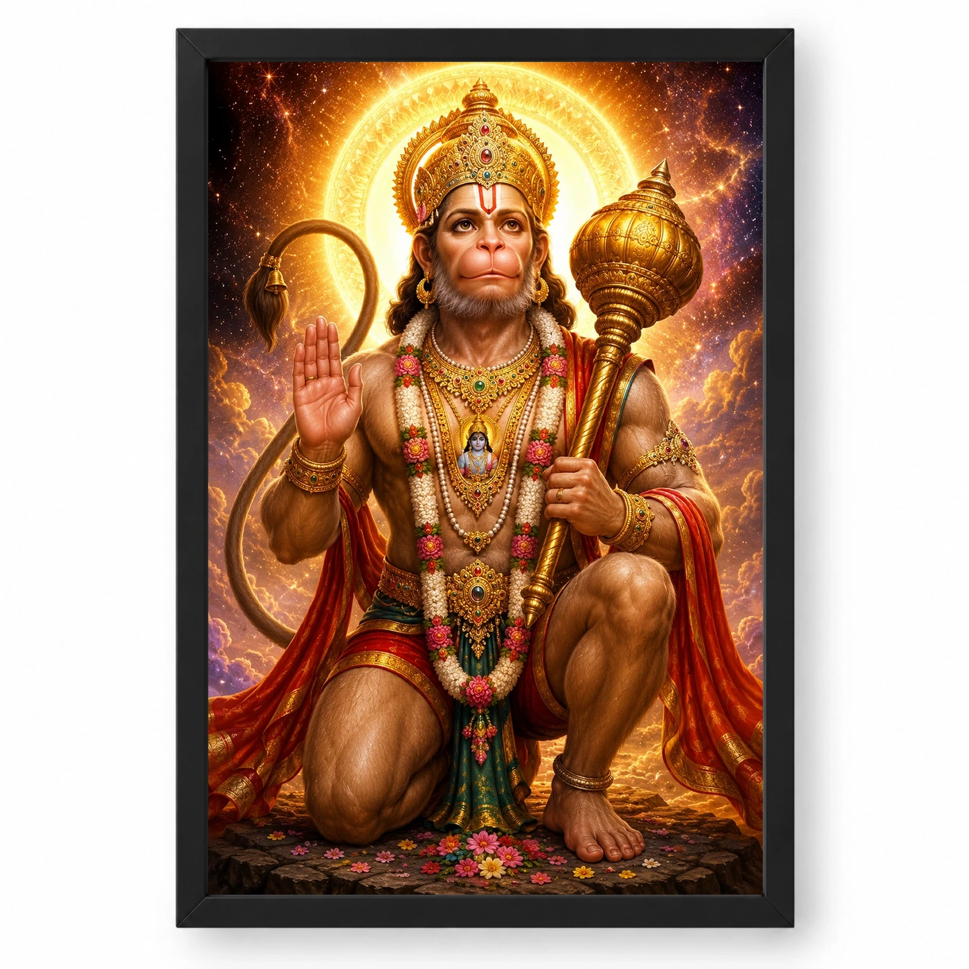 Bajrangbali Cosmic Celestial Aura Photo Frame