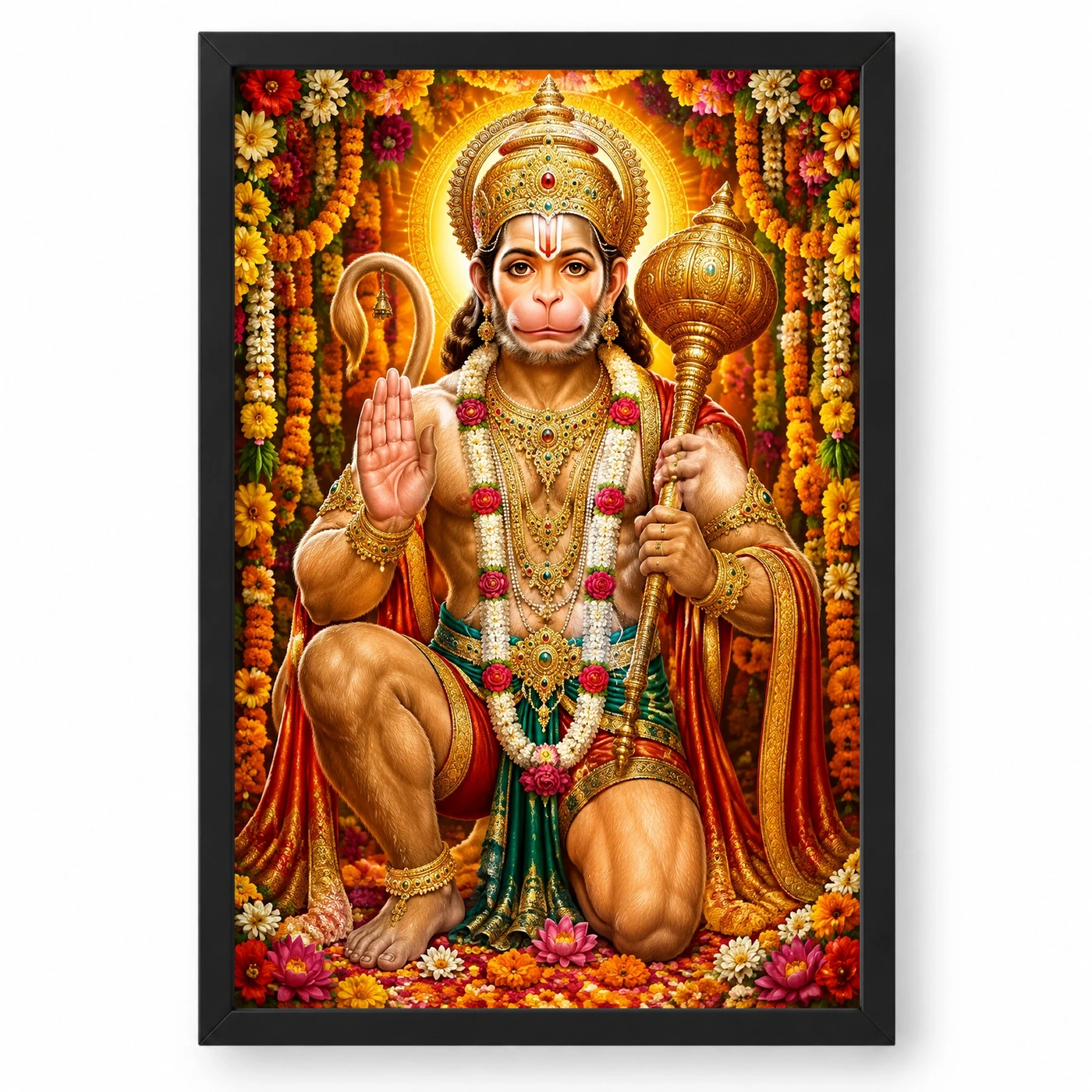 Bajrangbali Grand Festival Flower Decoration Photo Frame