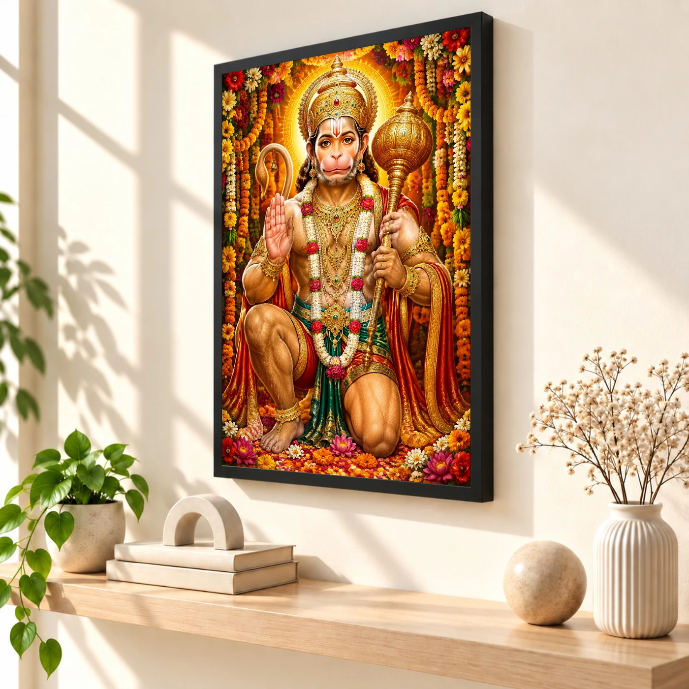 Bajrangbali Grand Festival Flower Decoration Photo Frame, view 2