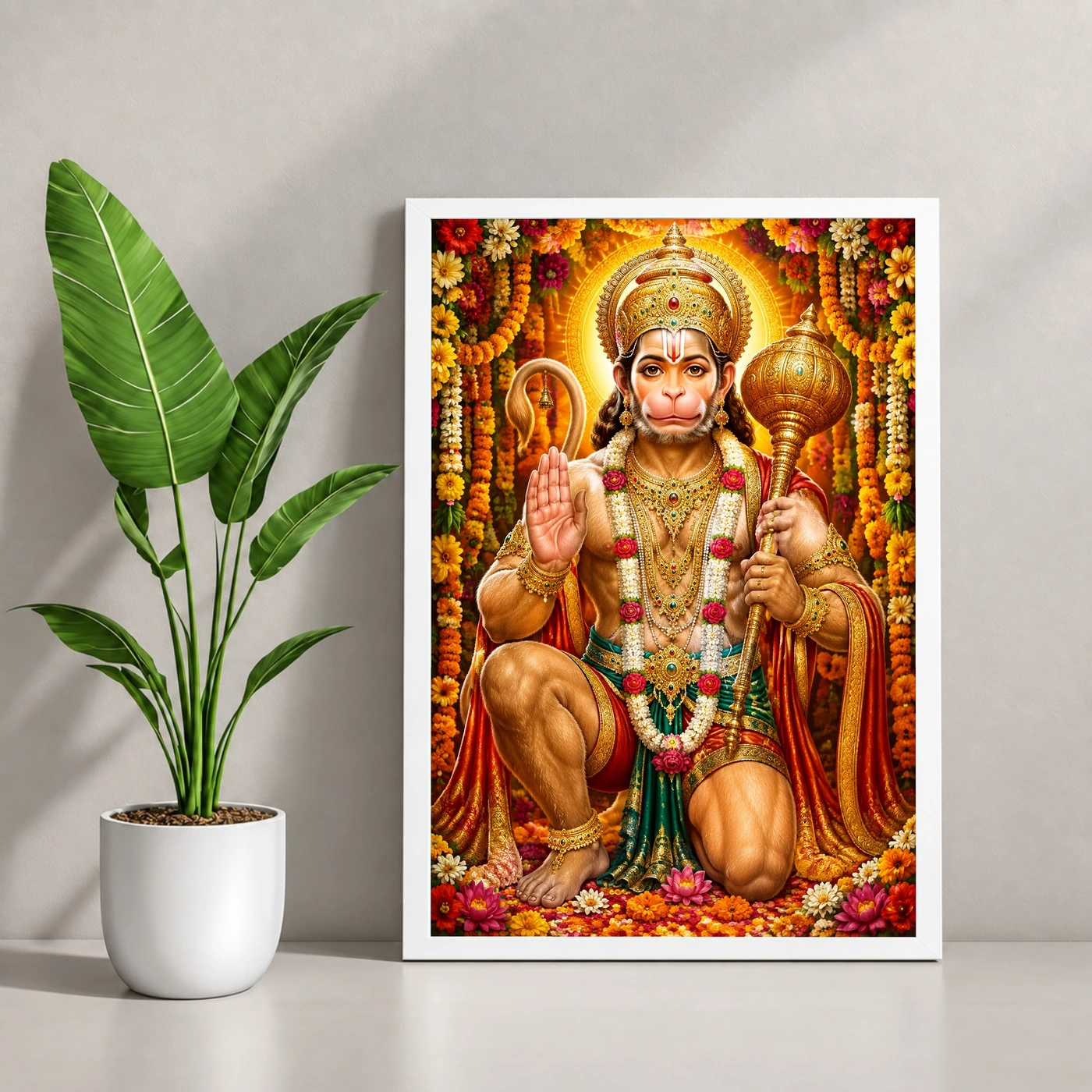 Bajrangbali Grand Festival Flower Decoration Photo Frame, view 4