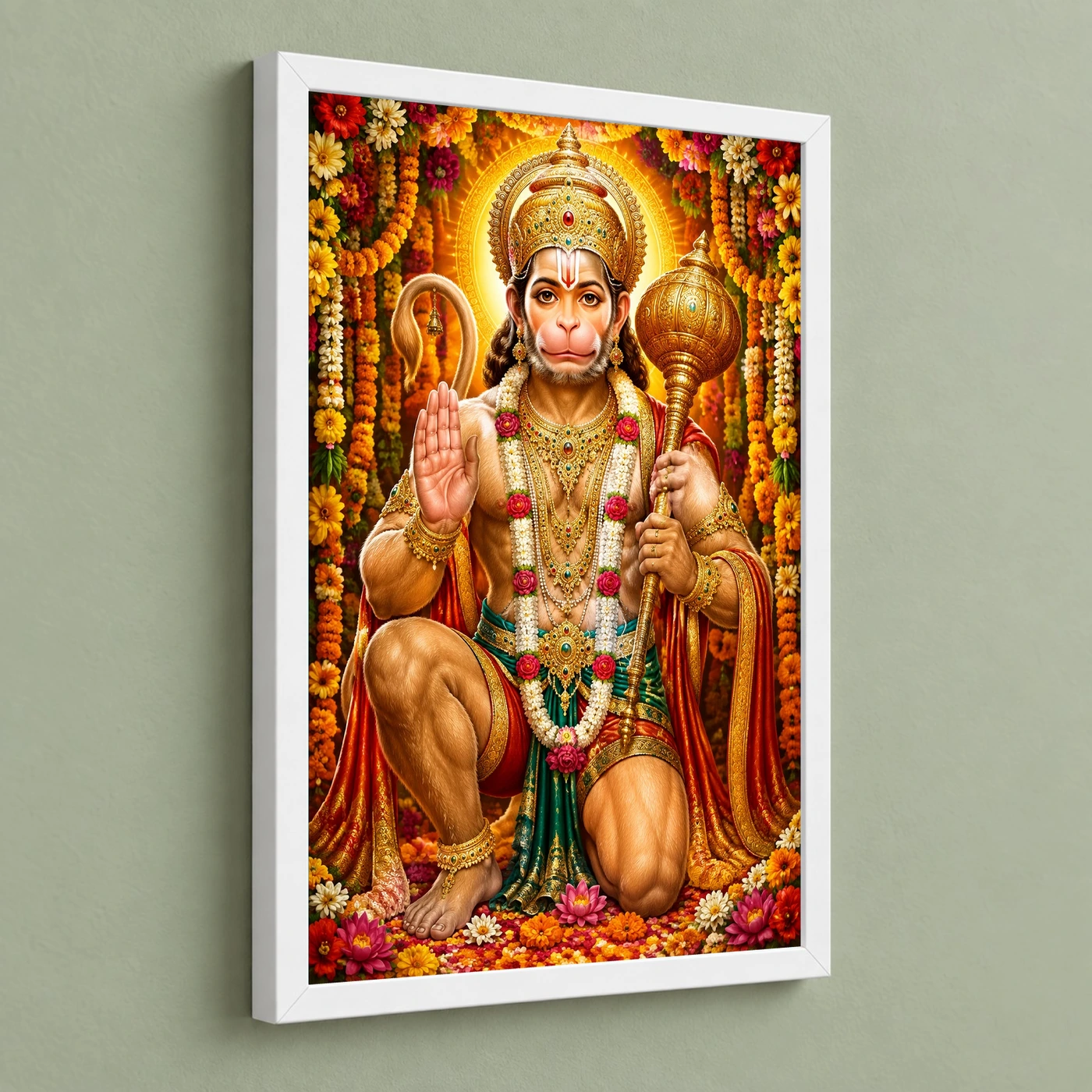 Bajrangbali Grand Festival Flower Decoration Photo Frame, view 5