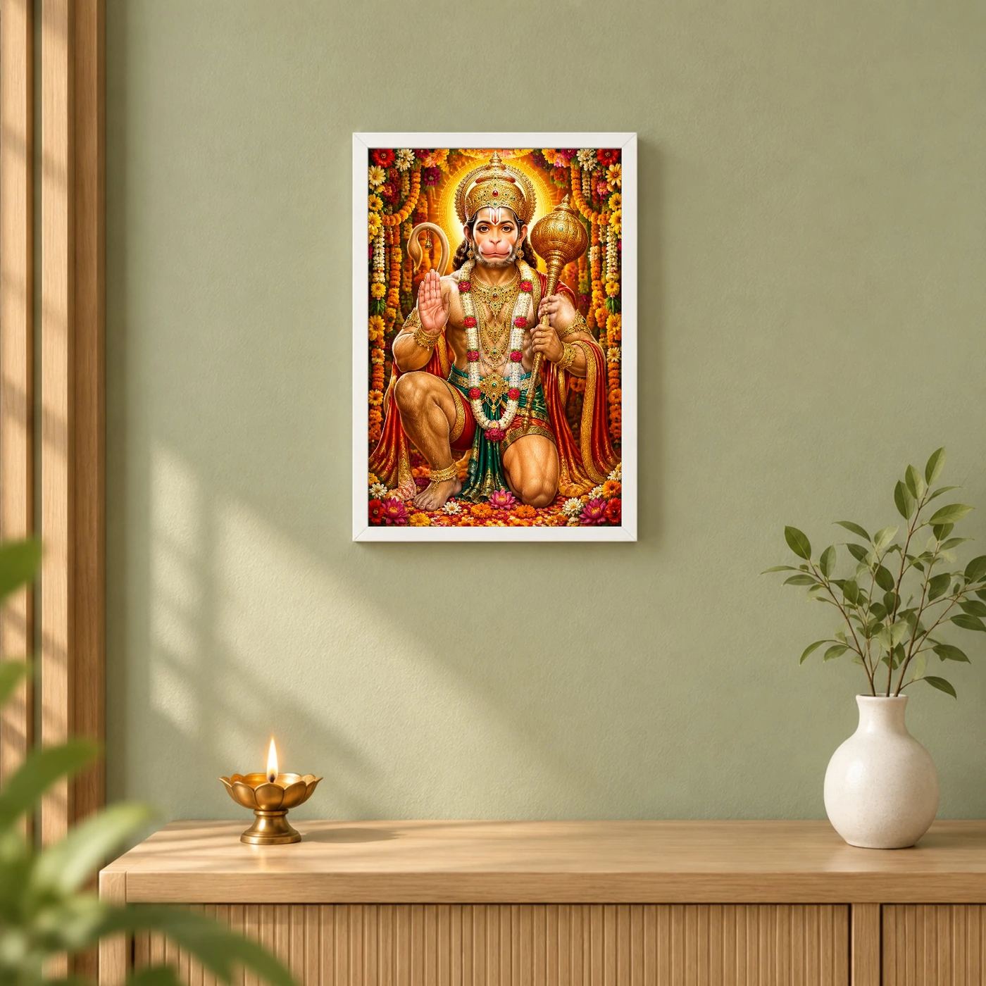 Bajrangbali Grand Festival Flower Decoration Photo Frame, view 6